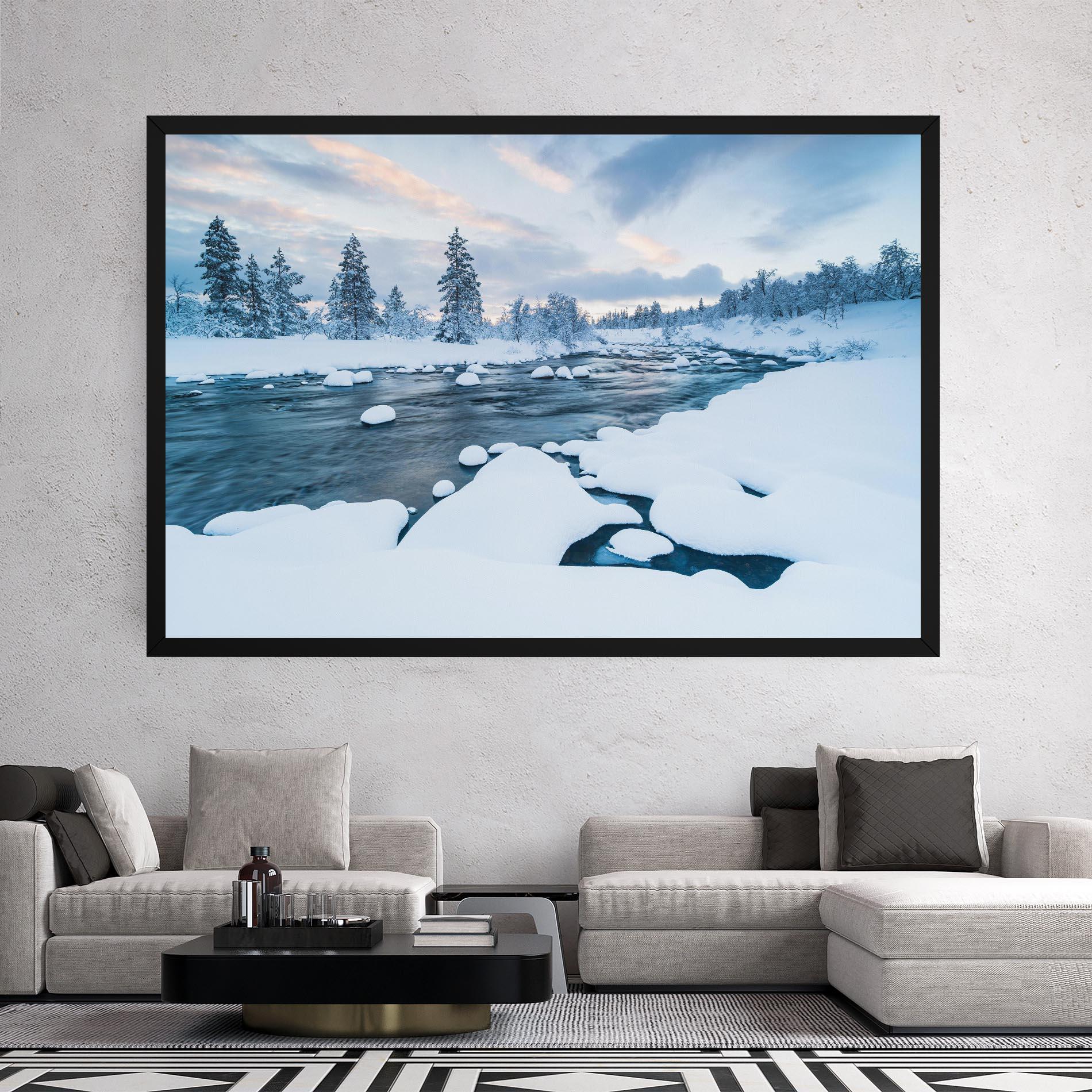 Tablou Canvas Winter River mockup 2
