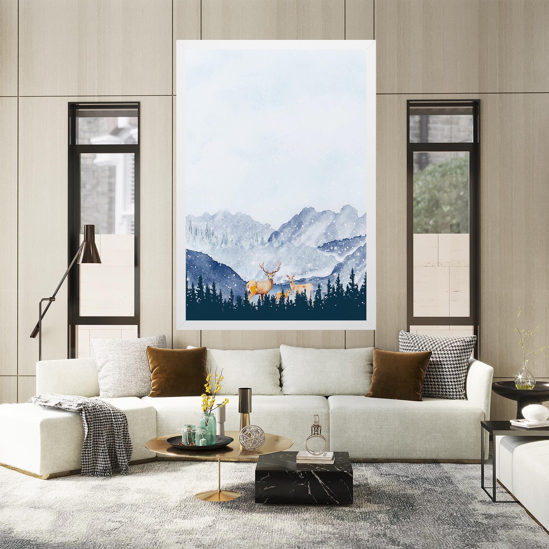 Tablou Canvas Winter Deers mockup 2