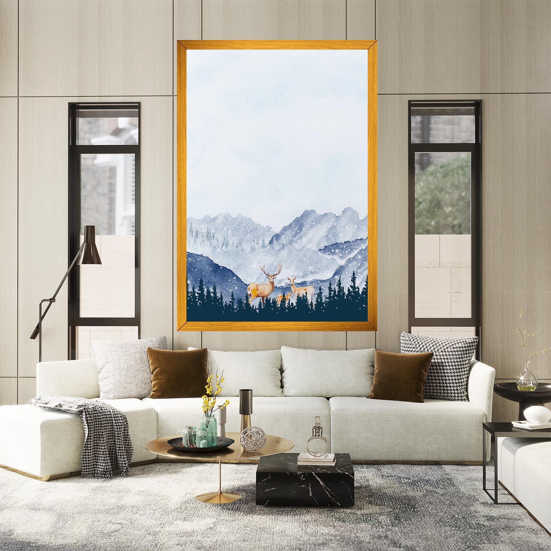 Tablou Canvas Winter Deers mockup 2