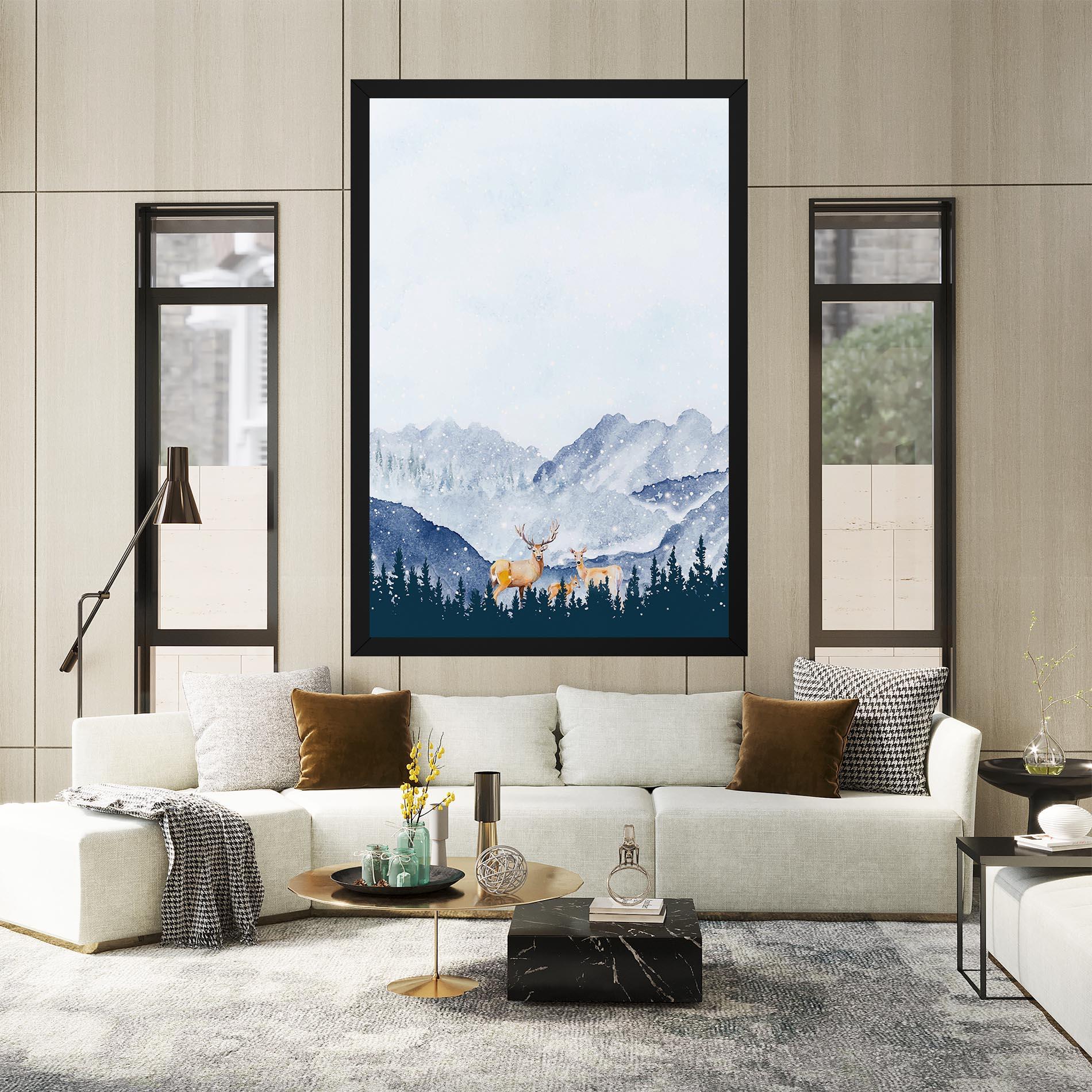 Tablou Canvas Winter Deers mockup 2