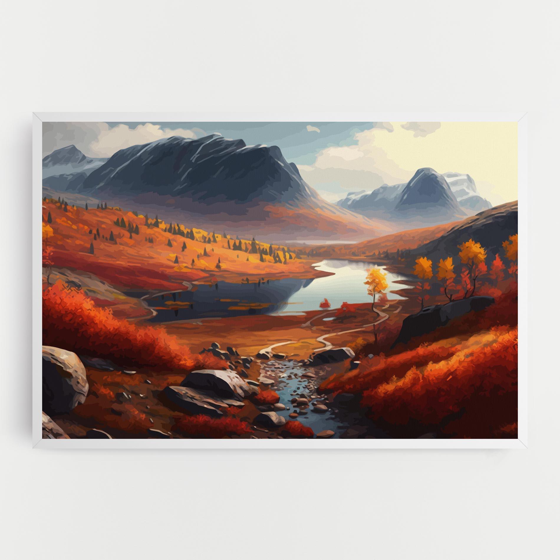 Tablou Canvas Autumn Field Lake mockup 0