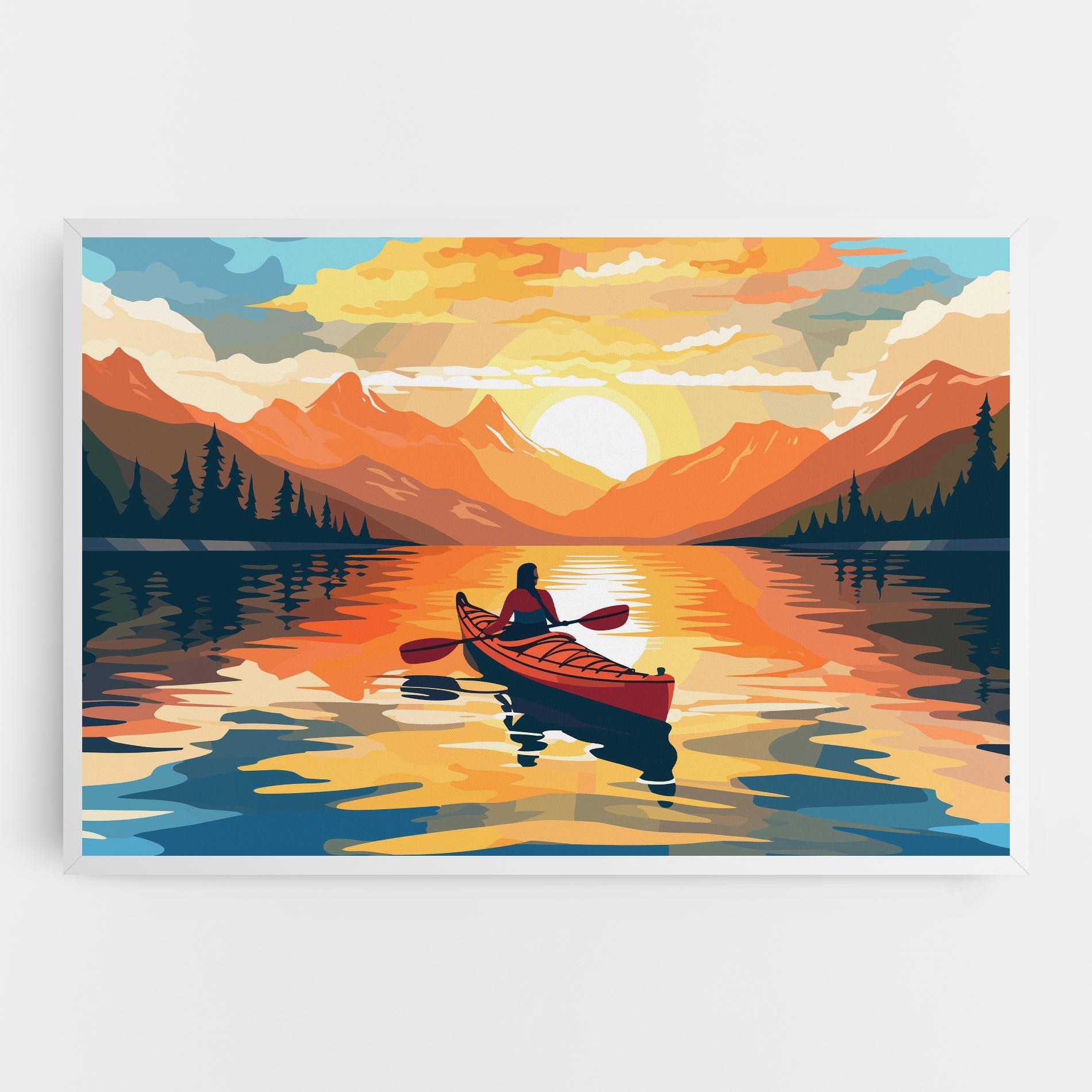 Tablou Canvas Boat Sunset Woman mockup 0