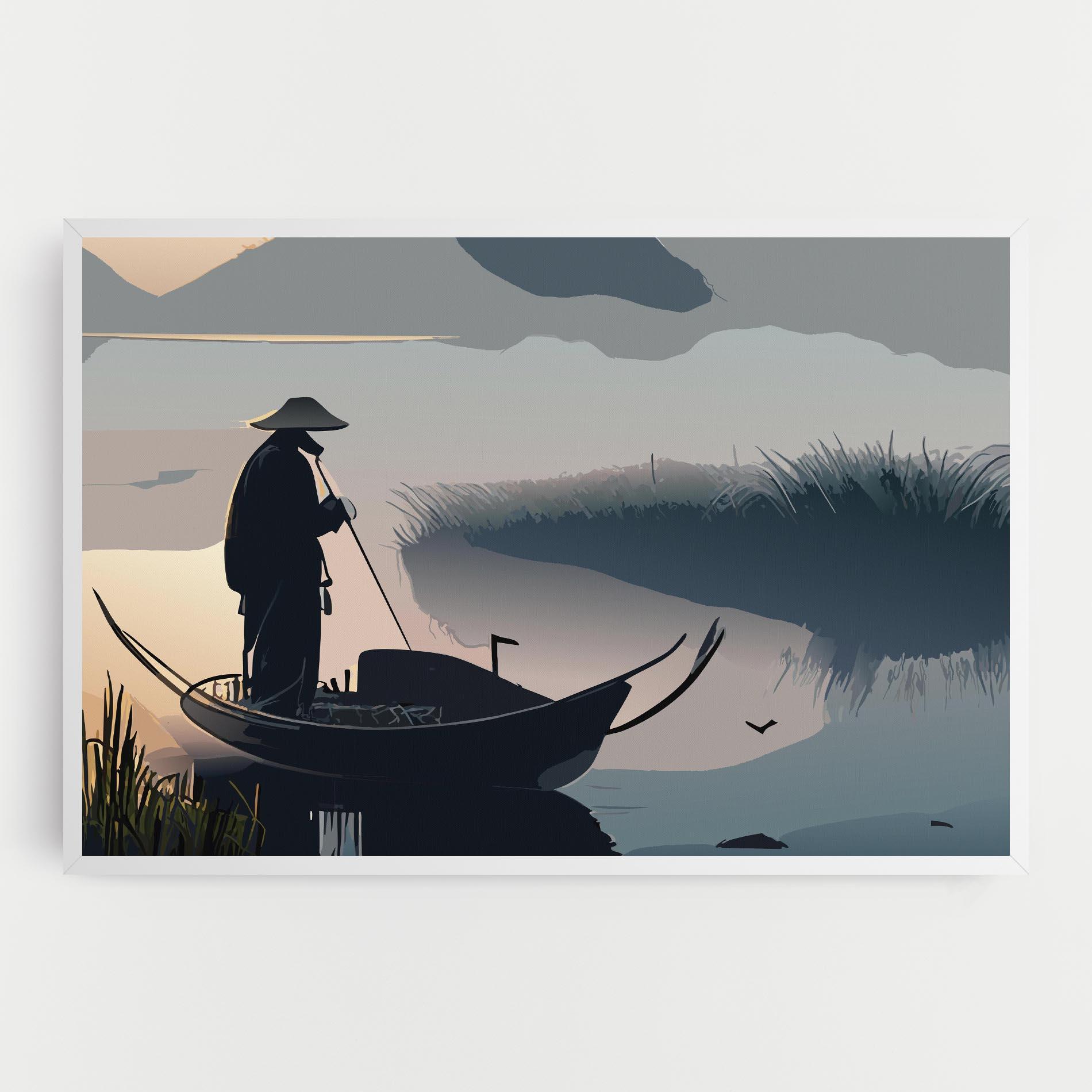 Tablou Canvas Japan Lake Man mockup 0