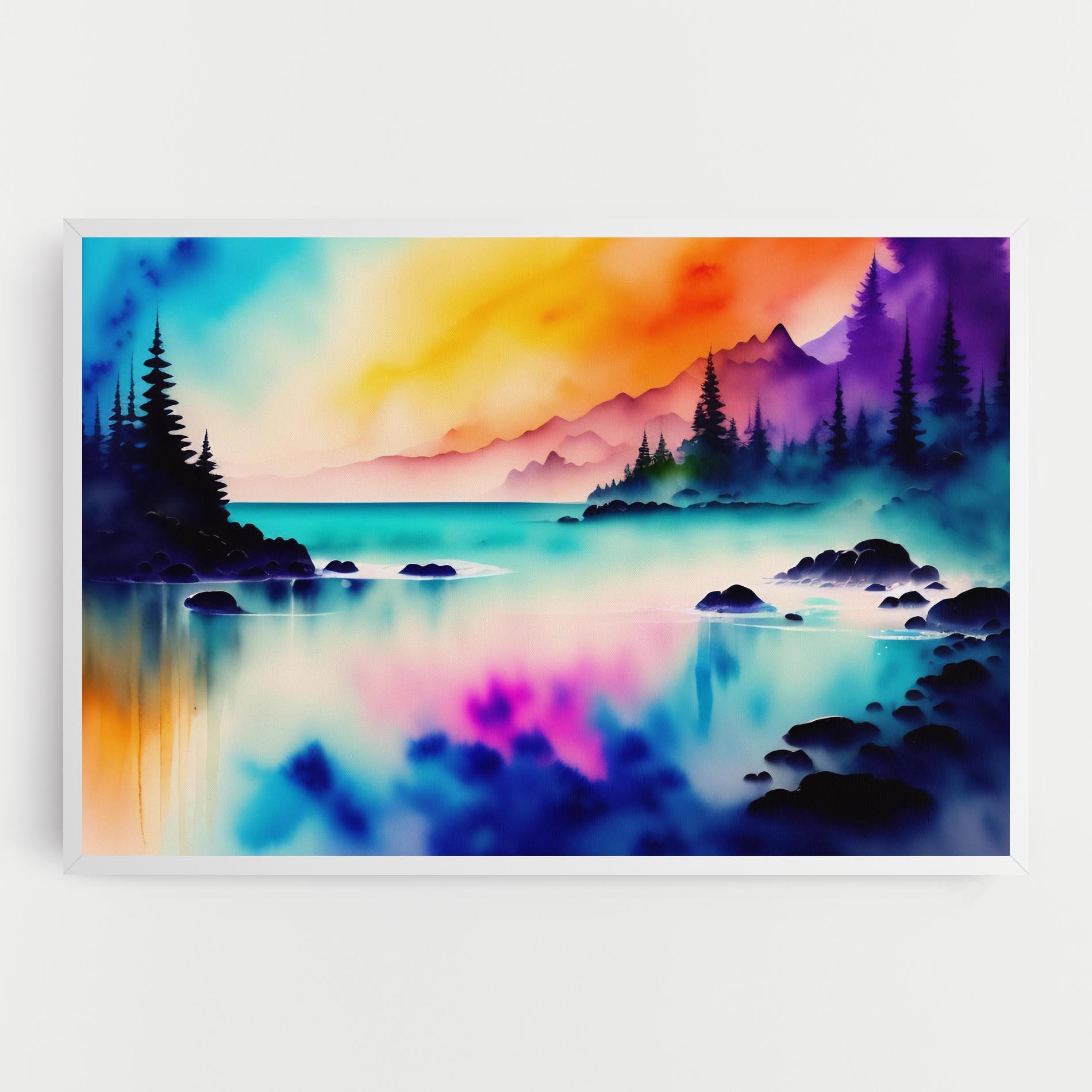 Tablou Canvas Lake Painting mockup 0