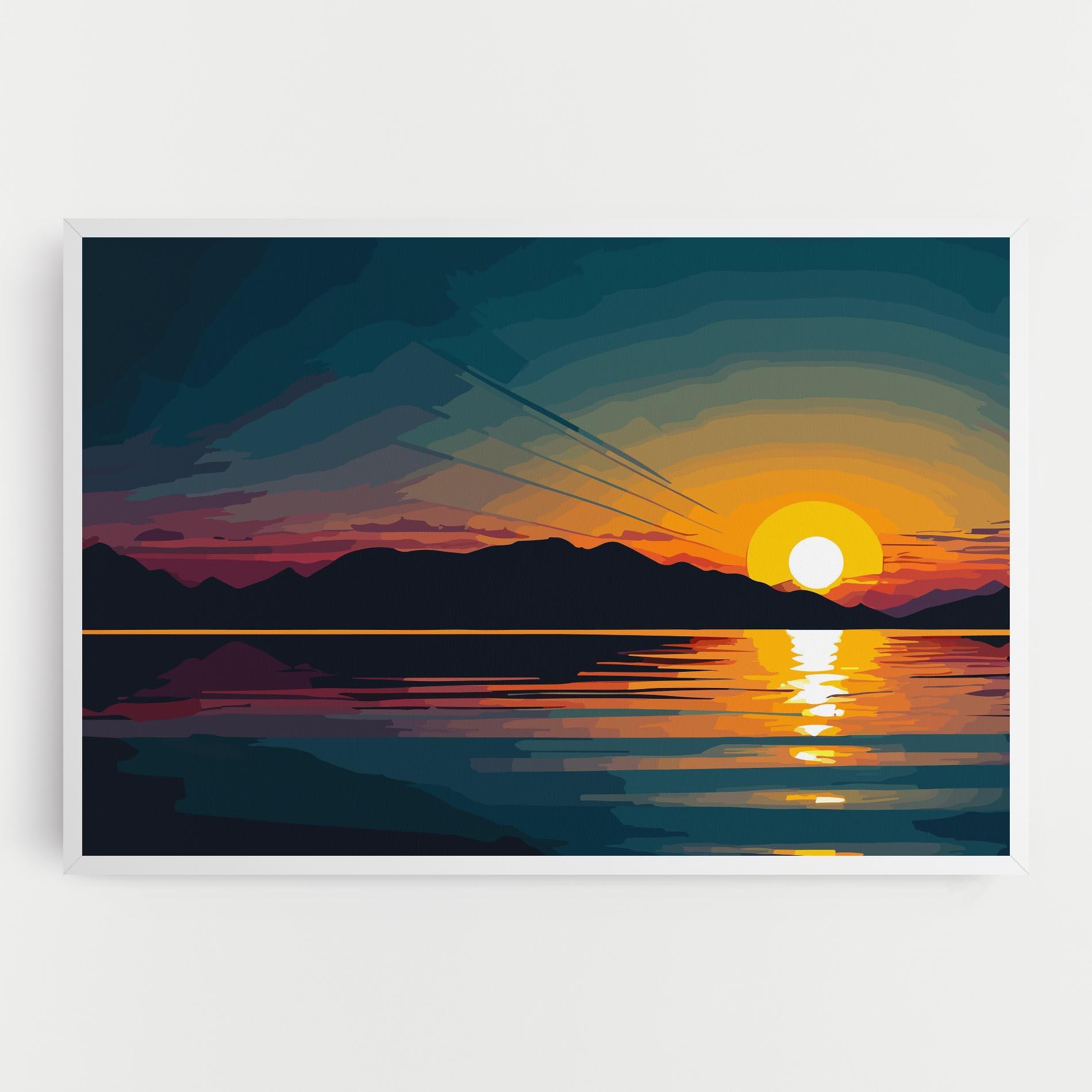 Tablou Canvas Sunset Art Lake mockup 0