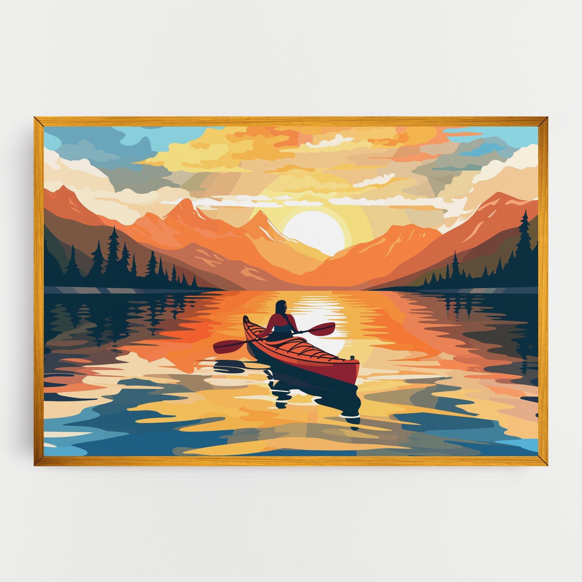 Tablou Canvas Boat Sunset Woman mockup 0