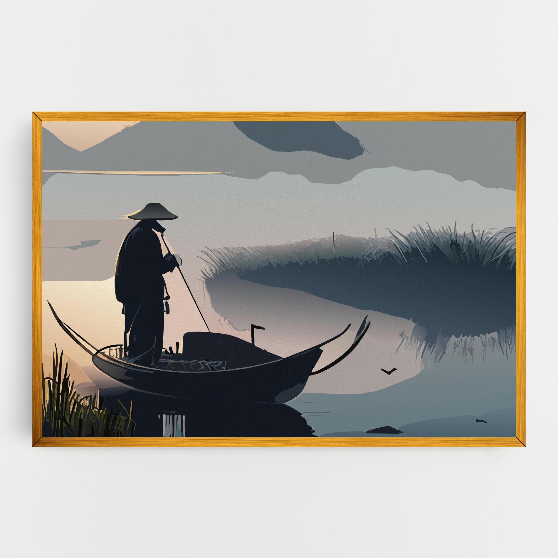 Tablou Canvas Japan Lake Man mockup 0
