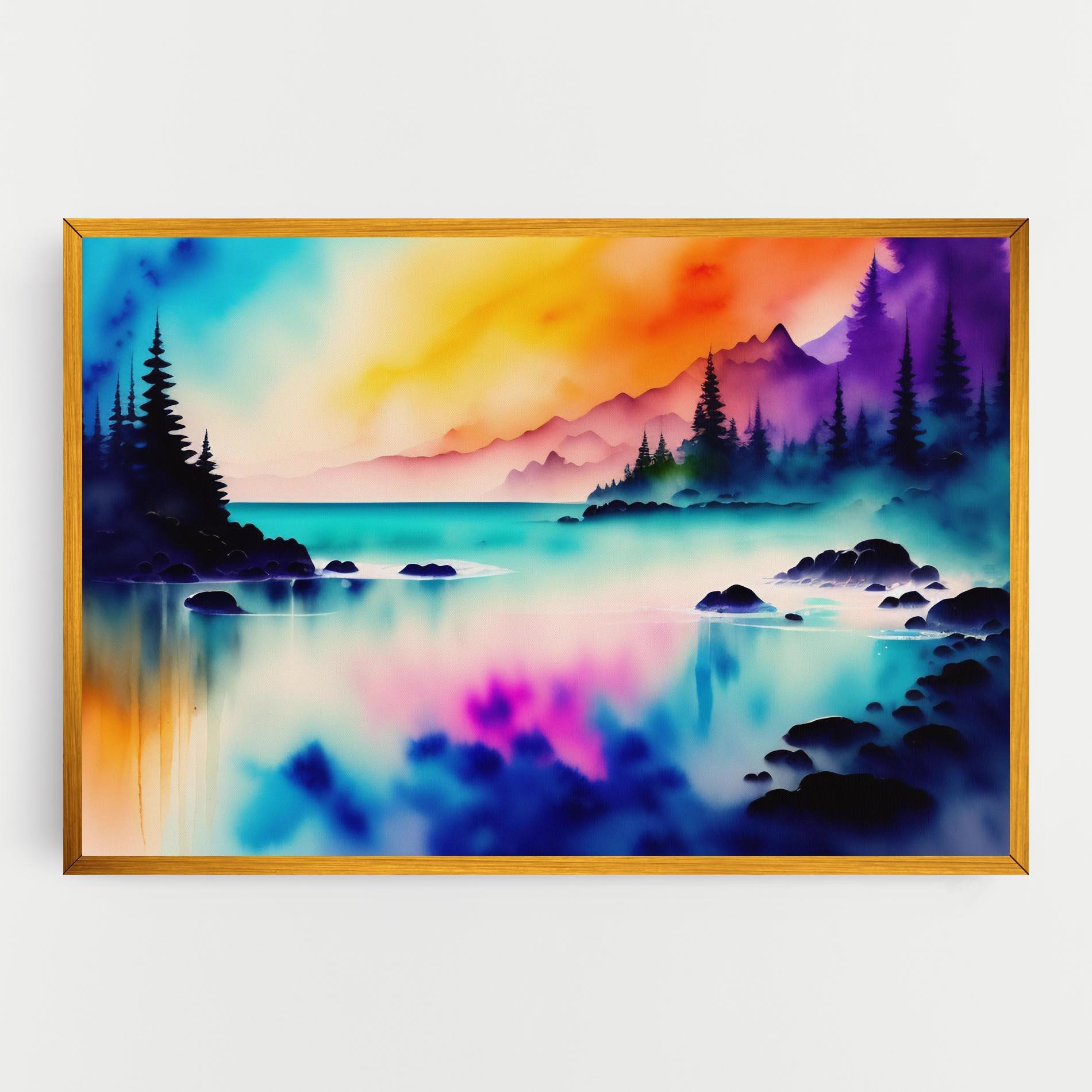 Tablou Canvas Lake Painting mockup 0