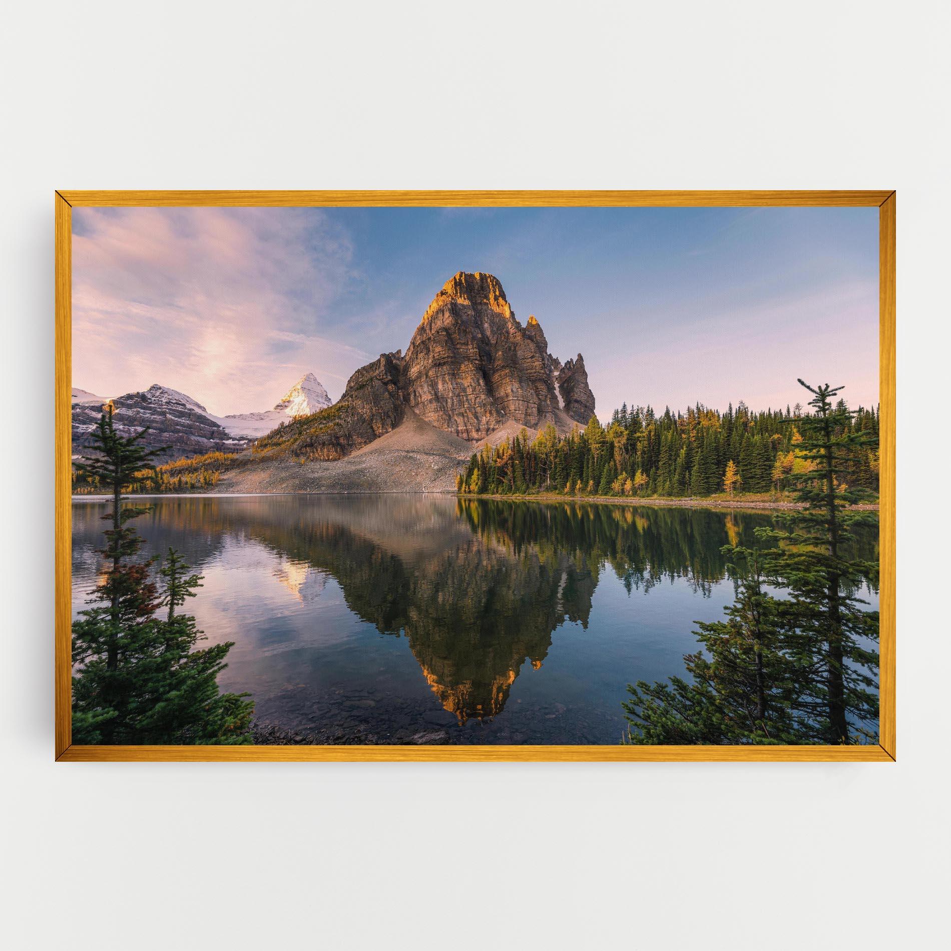 Tablou Canvas Mountain Sunrise Lake mockup 0