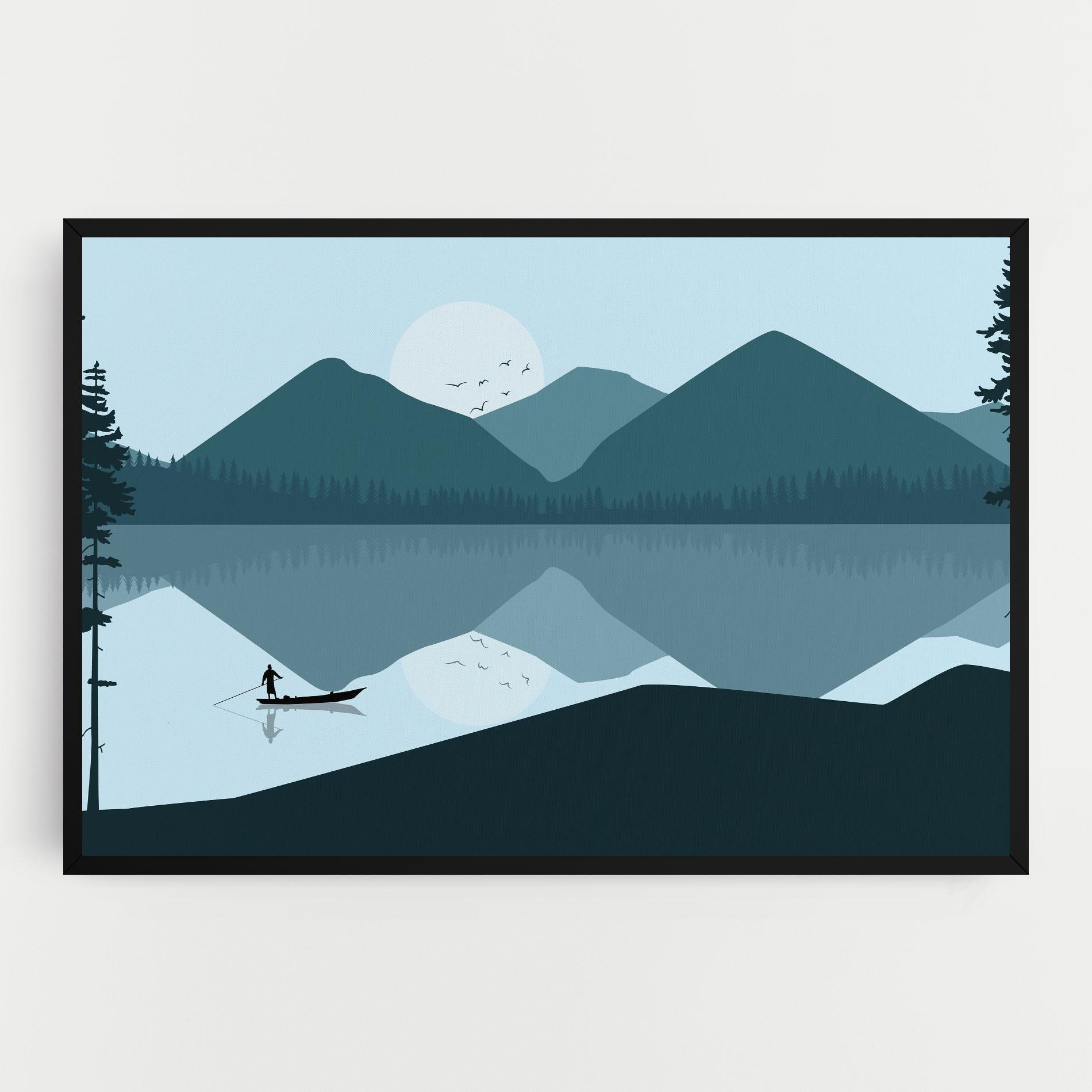 Tablou Canvas Blue Light Lake mockup 0