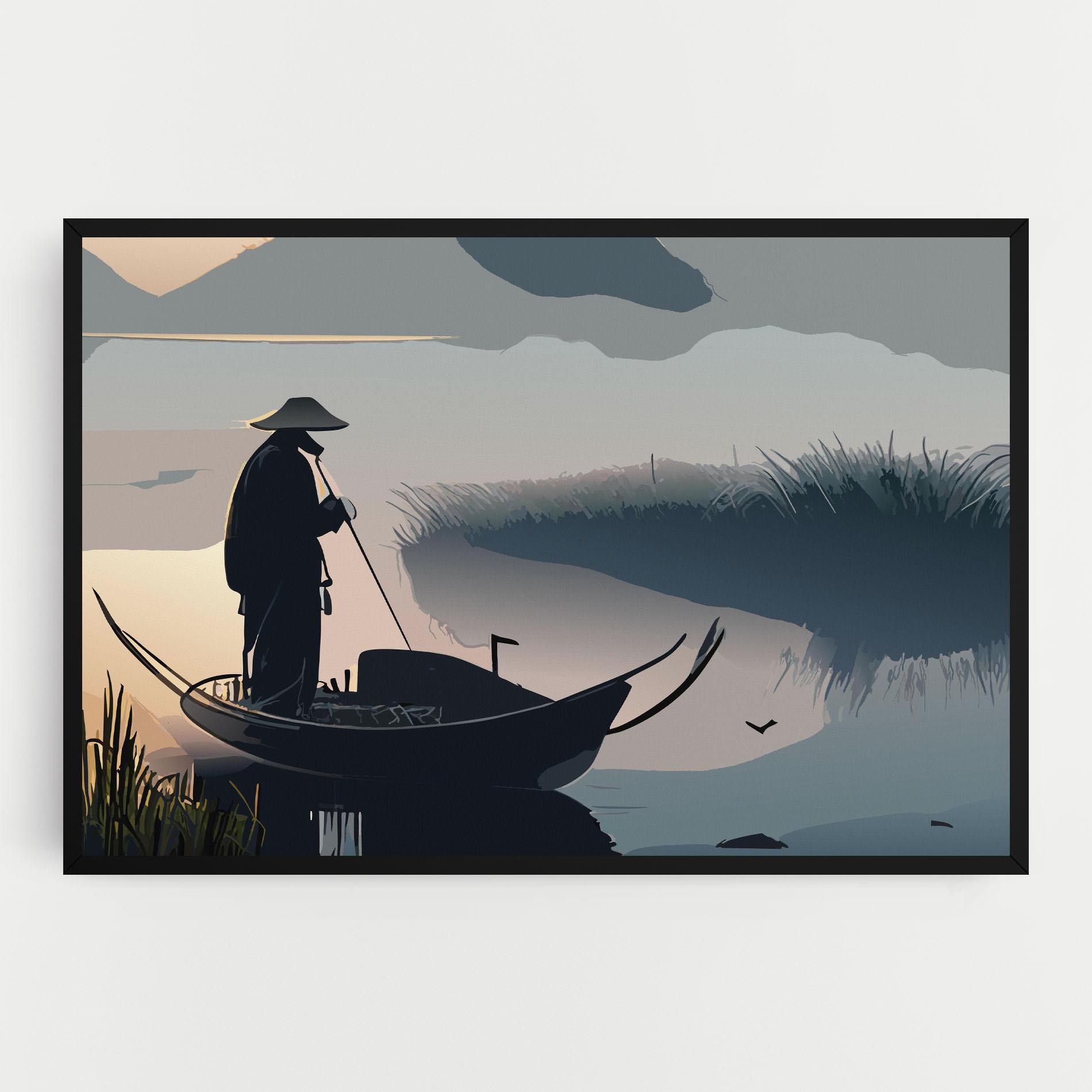 Tablou Canvas Japan Lake Man mockup 0