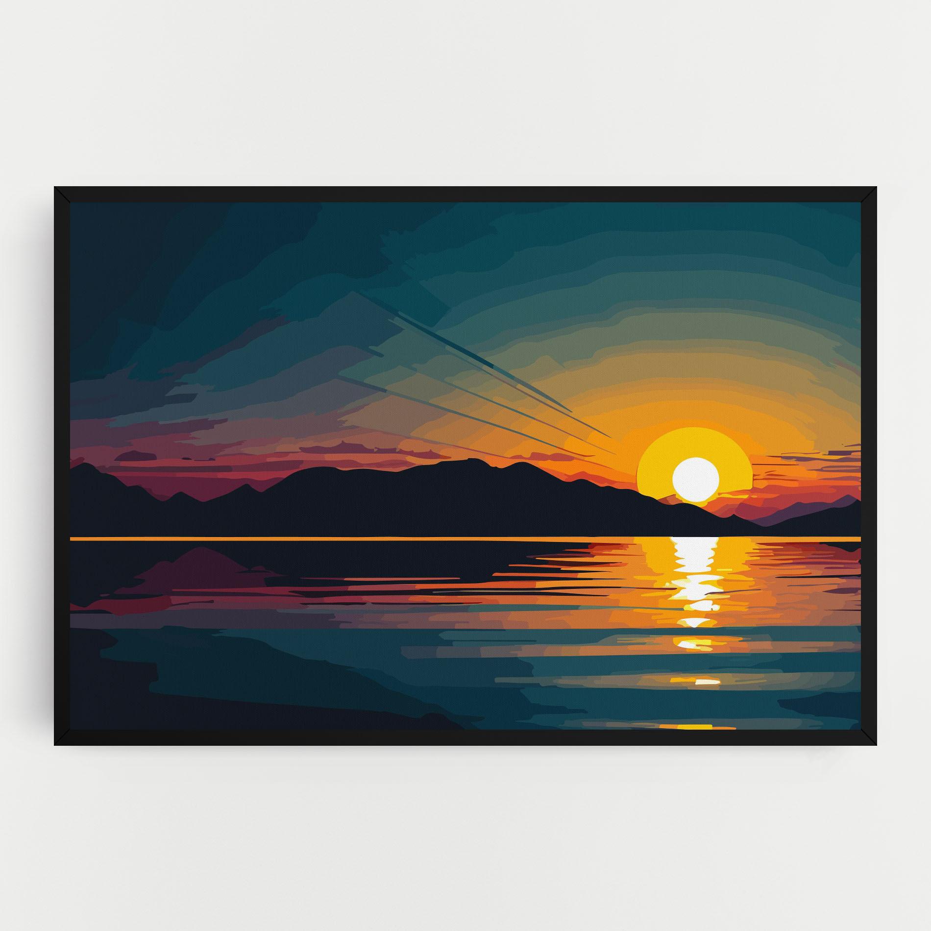 Tablou Canvas Sunset Art Lake mockup 0