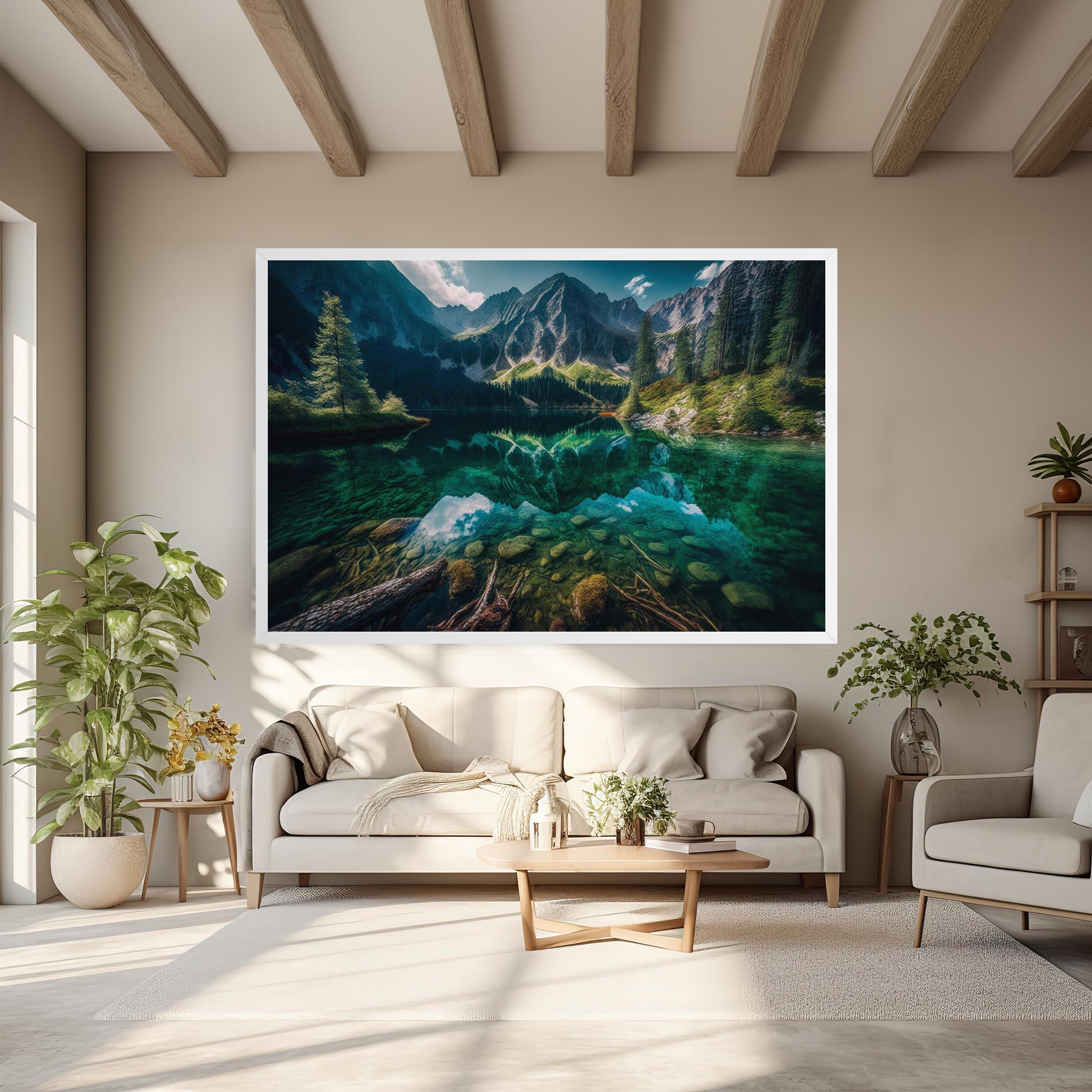 Tablou Canvas Beautiful Lake Mountain mockup 6