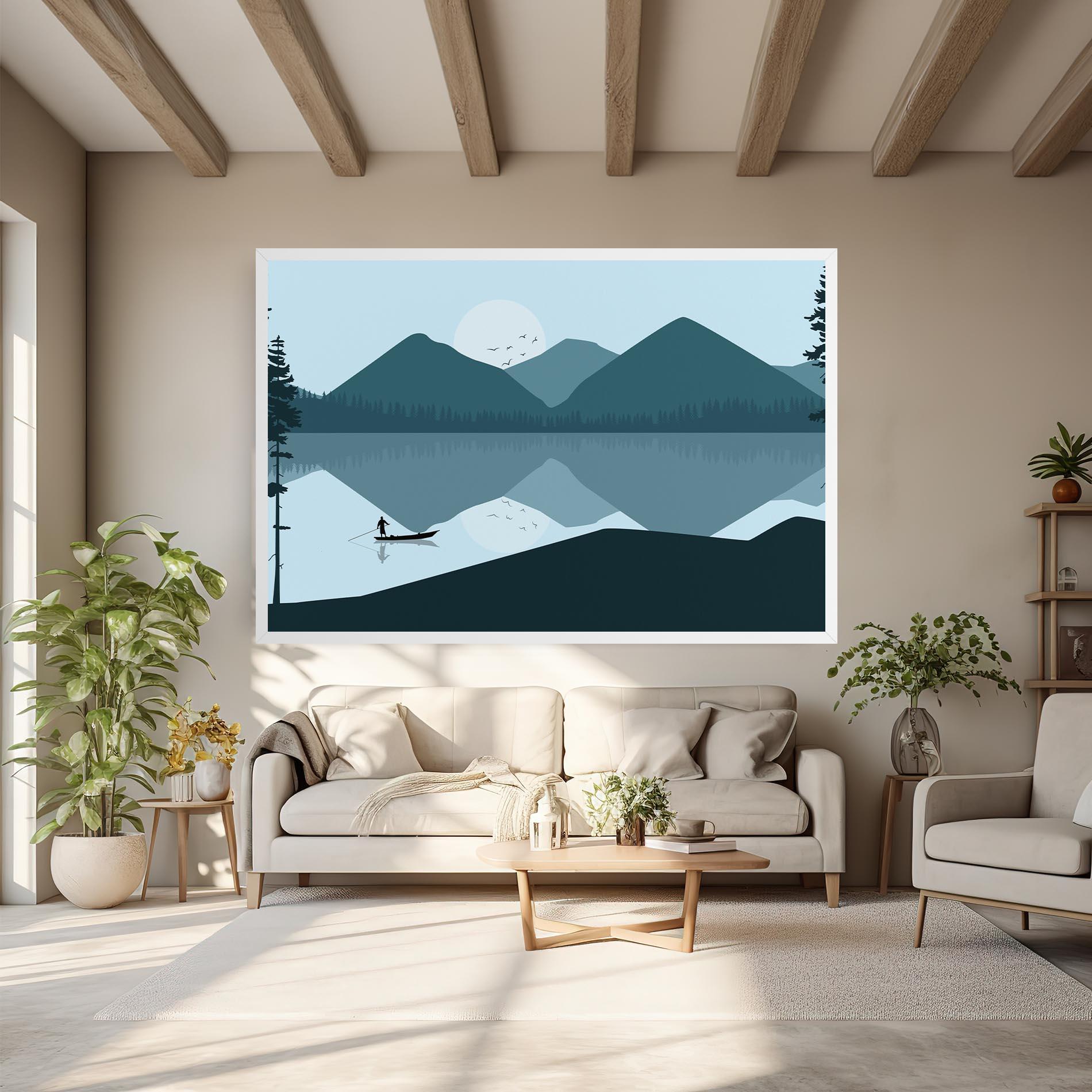 Tablou Canvas Blue Light Lake mockup 6