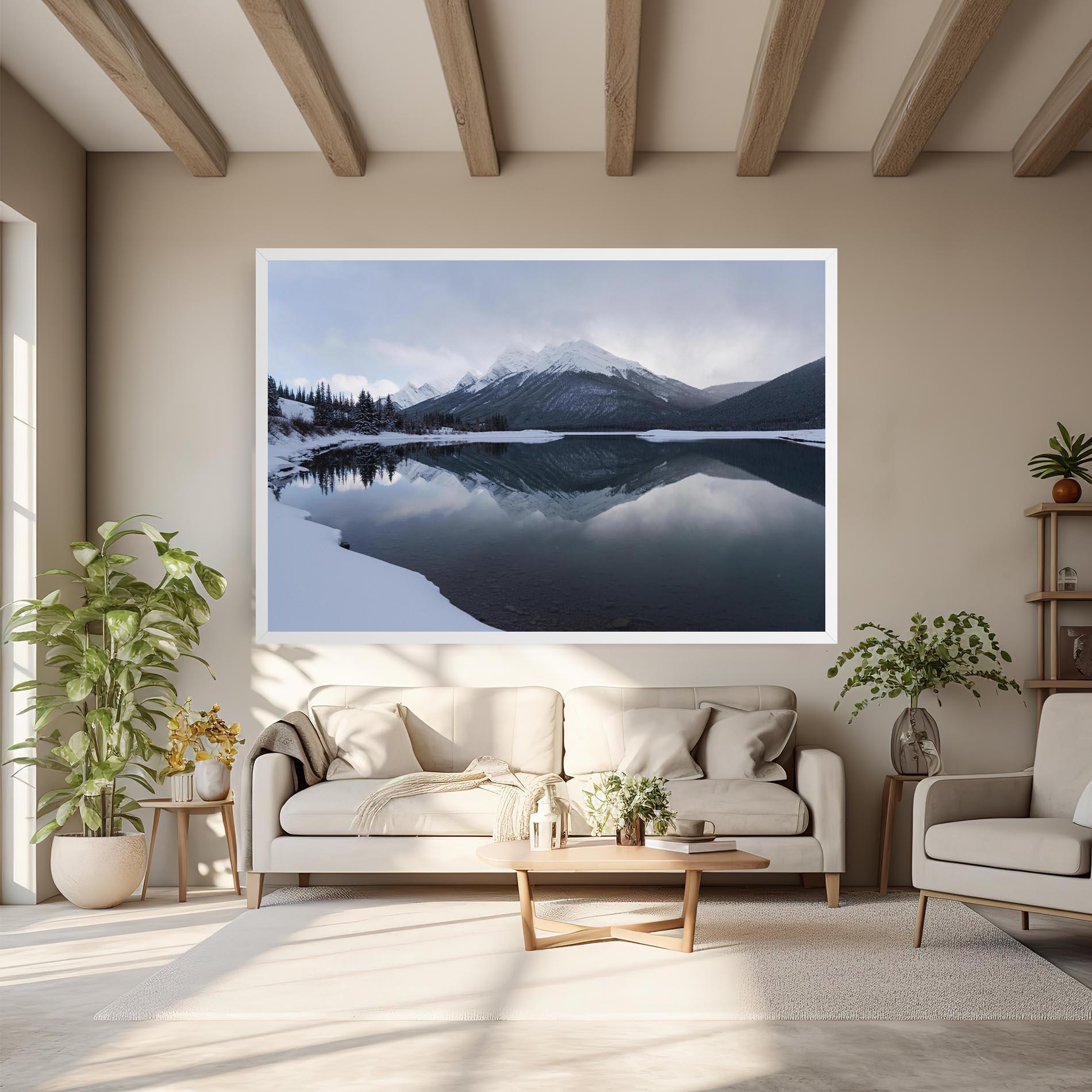 Tablou Canvas Grey Lake mockup 6