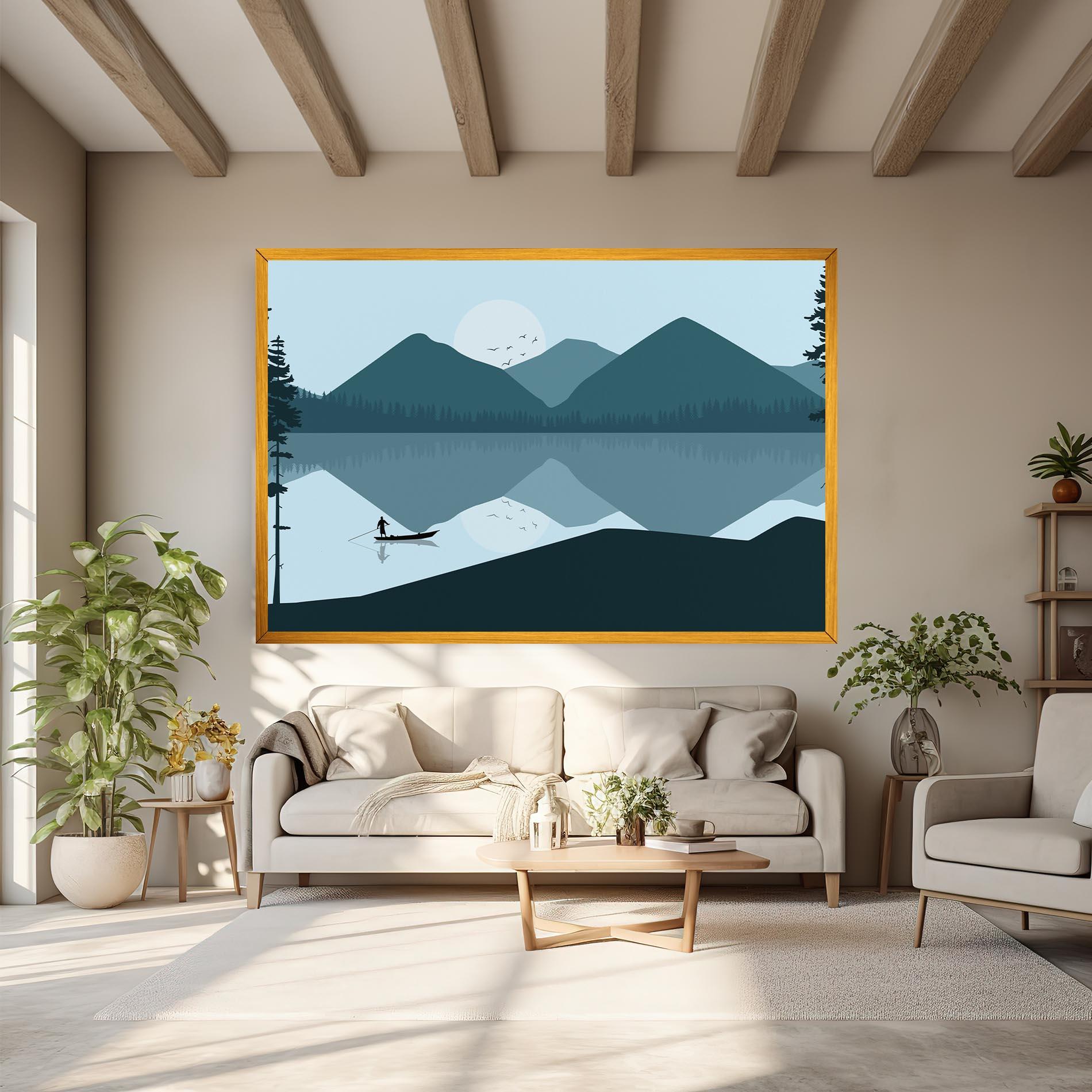 Tablou Canvas Blue Light Lake mockup 6