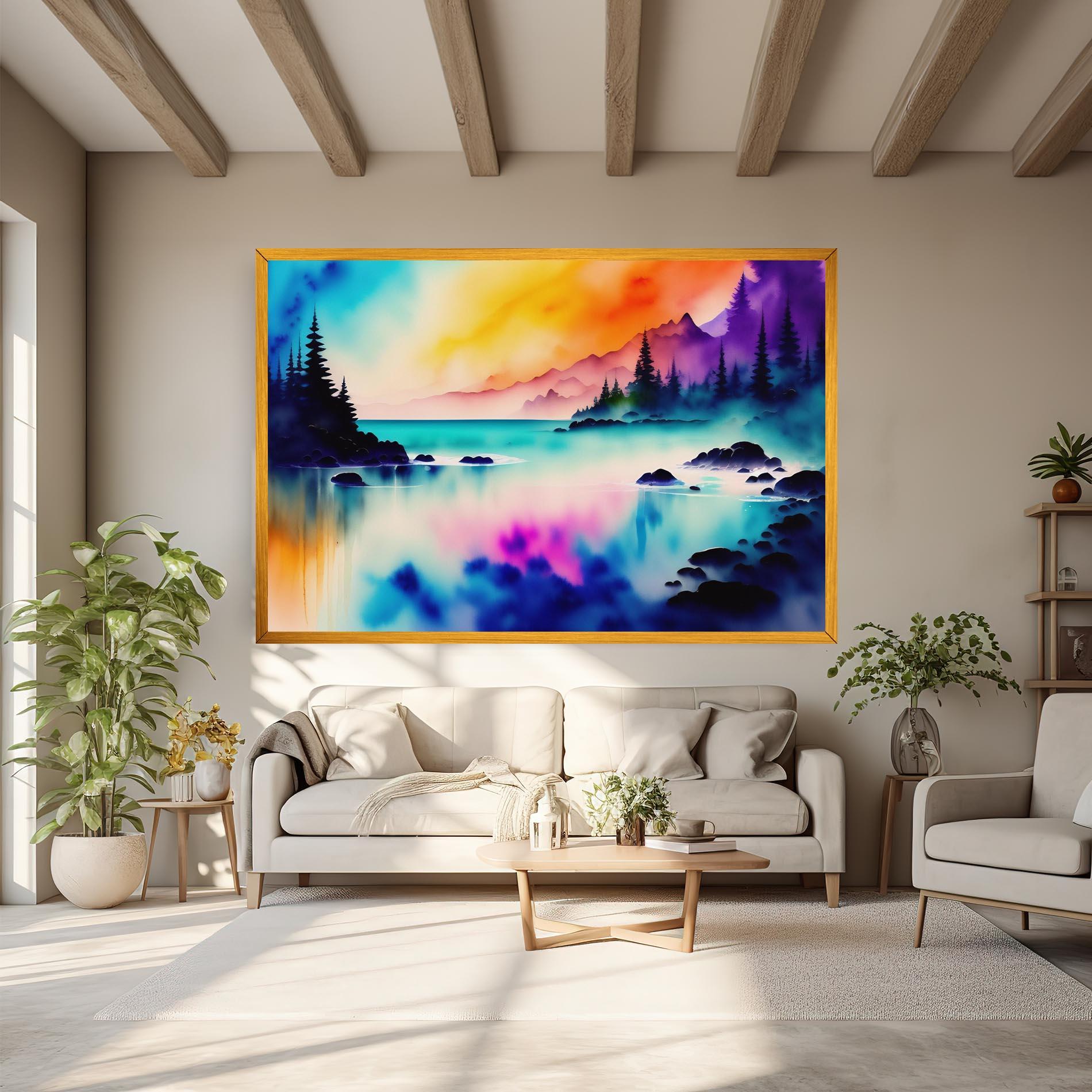 Tablou Canvas Lake Painting mockup 6