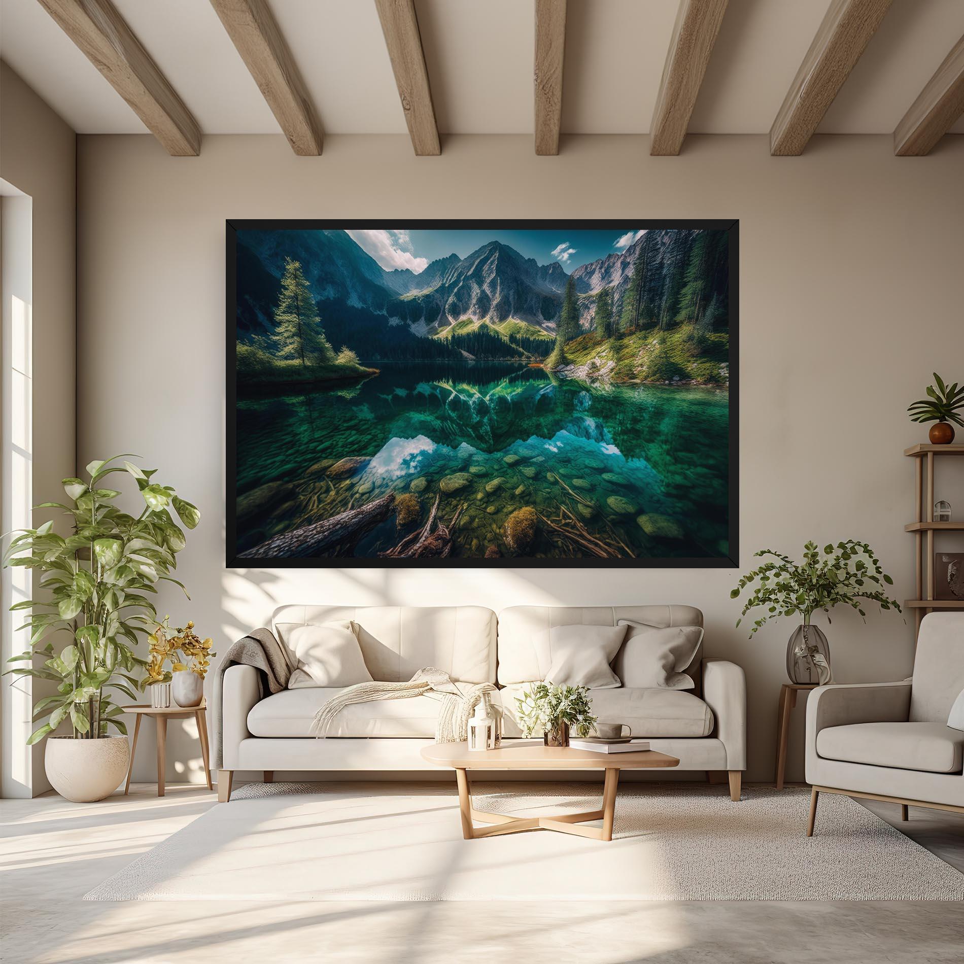Tablou Canvas Beautiful Lake Mountain mockup 6