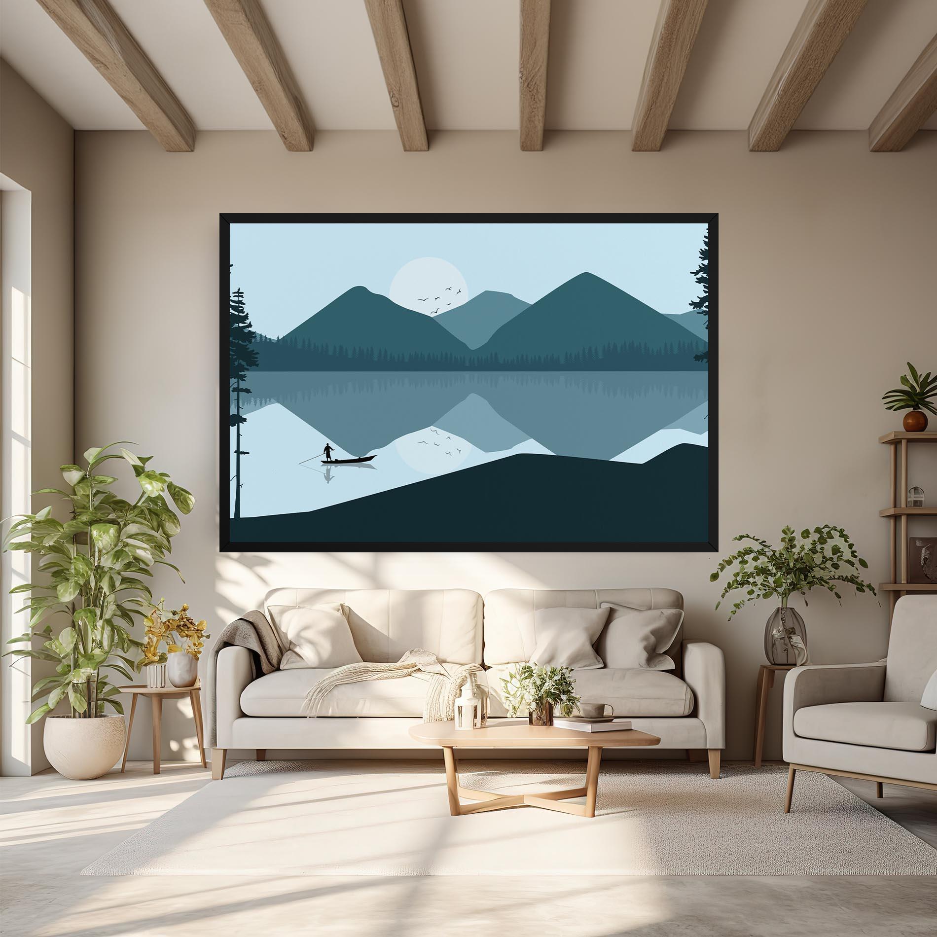 Tablou Canvas Blue Light Lake mockup 6