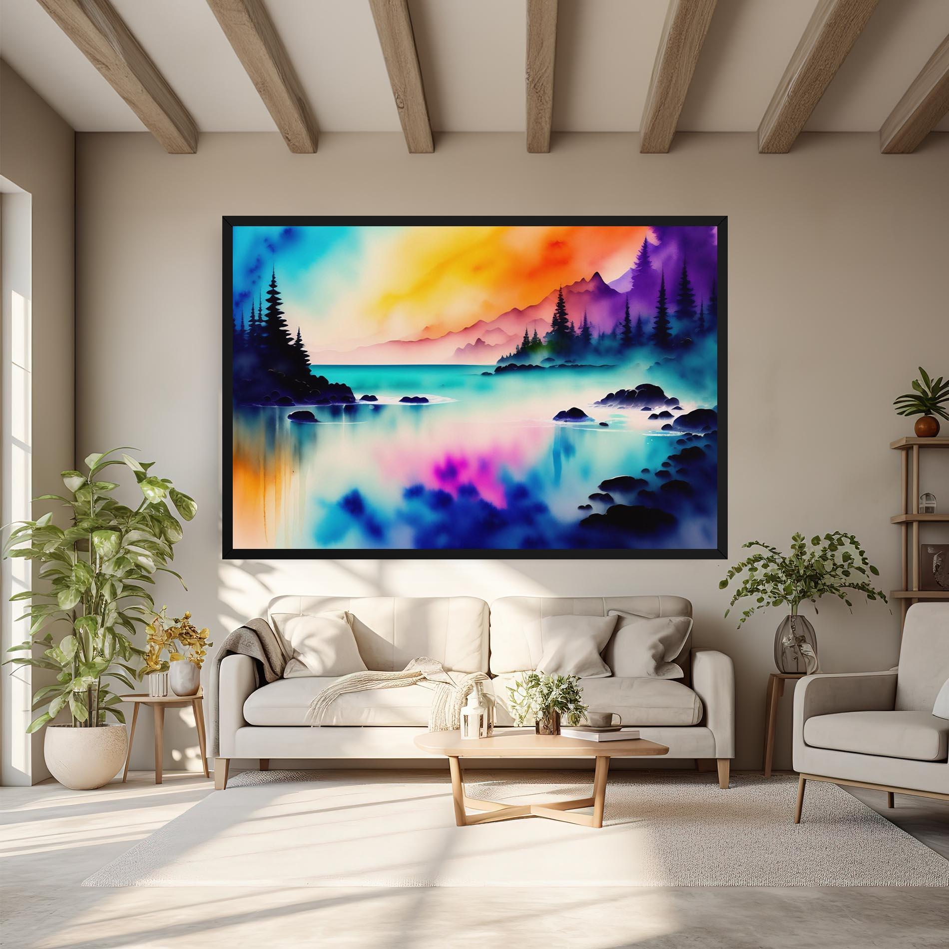 Tablou Canvas Lake Painting mockup 6