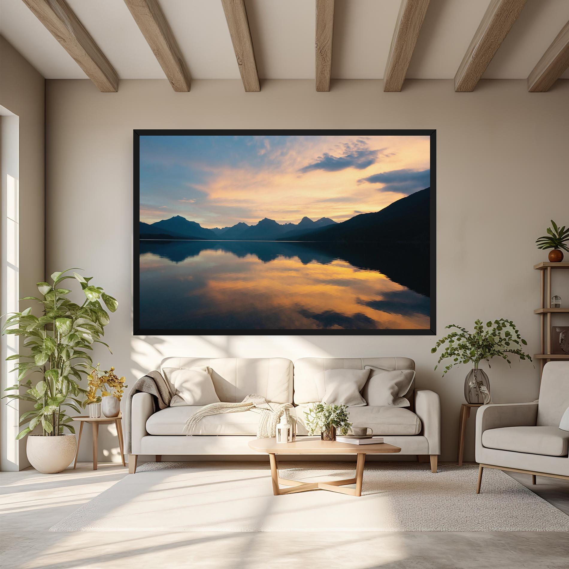 Tablou Canvas Orange Light Lake mockup 6