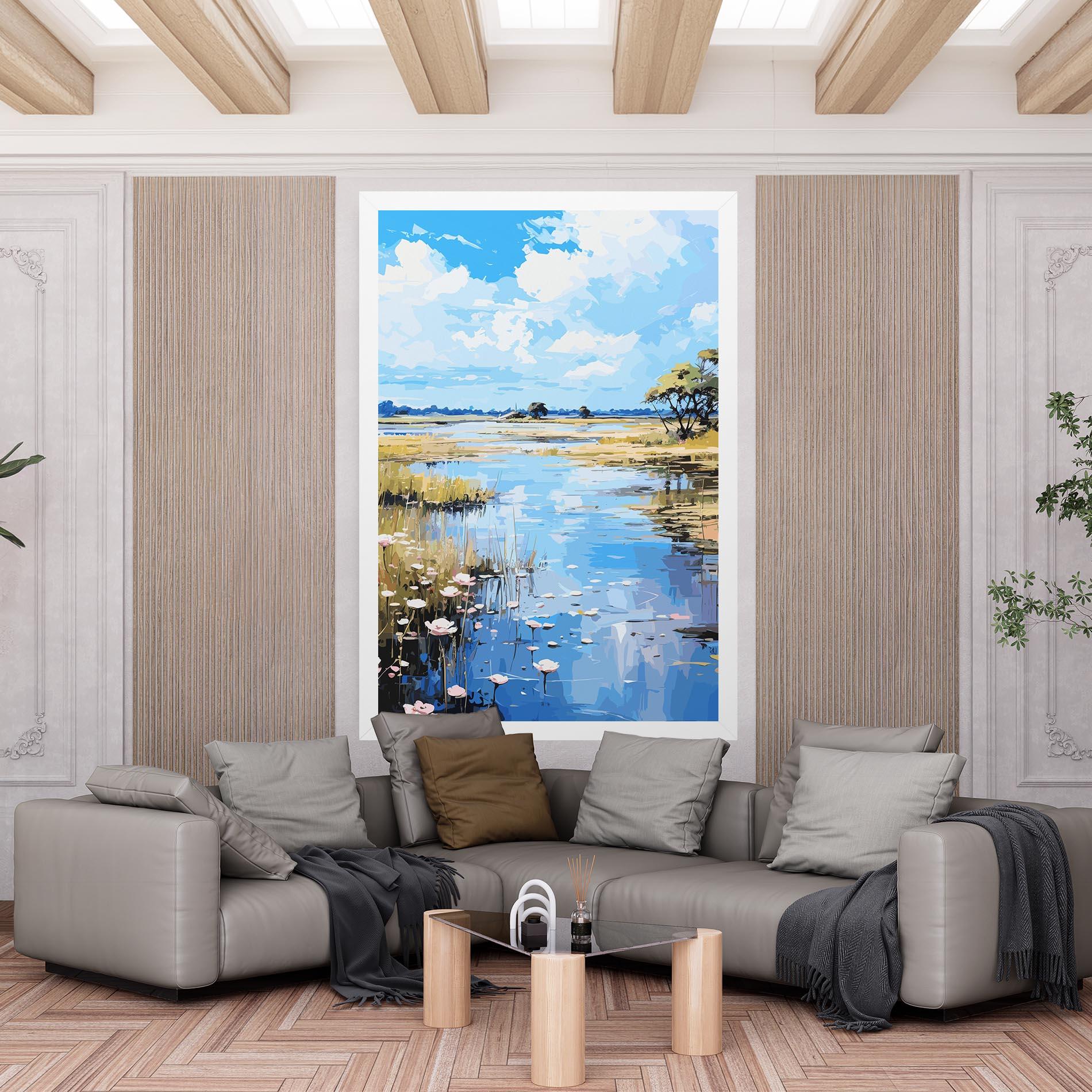 Tablou Canvas Riverside Flowers mockup 6