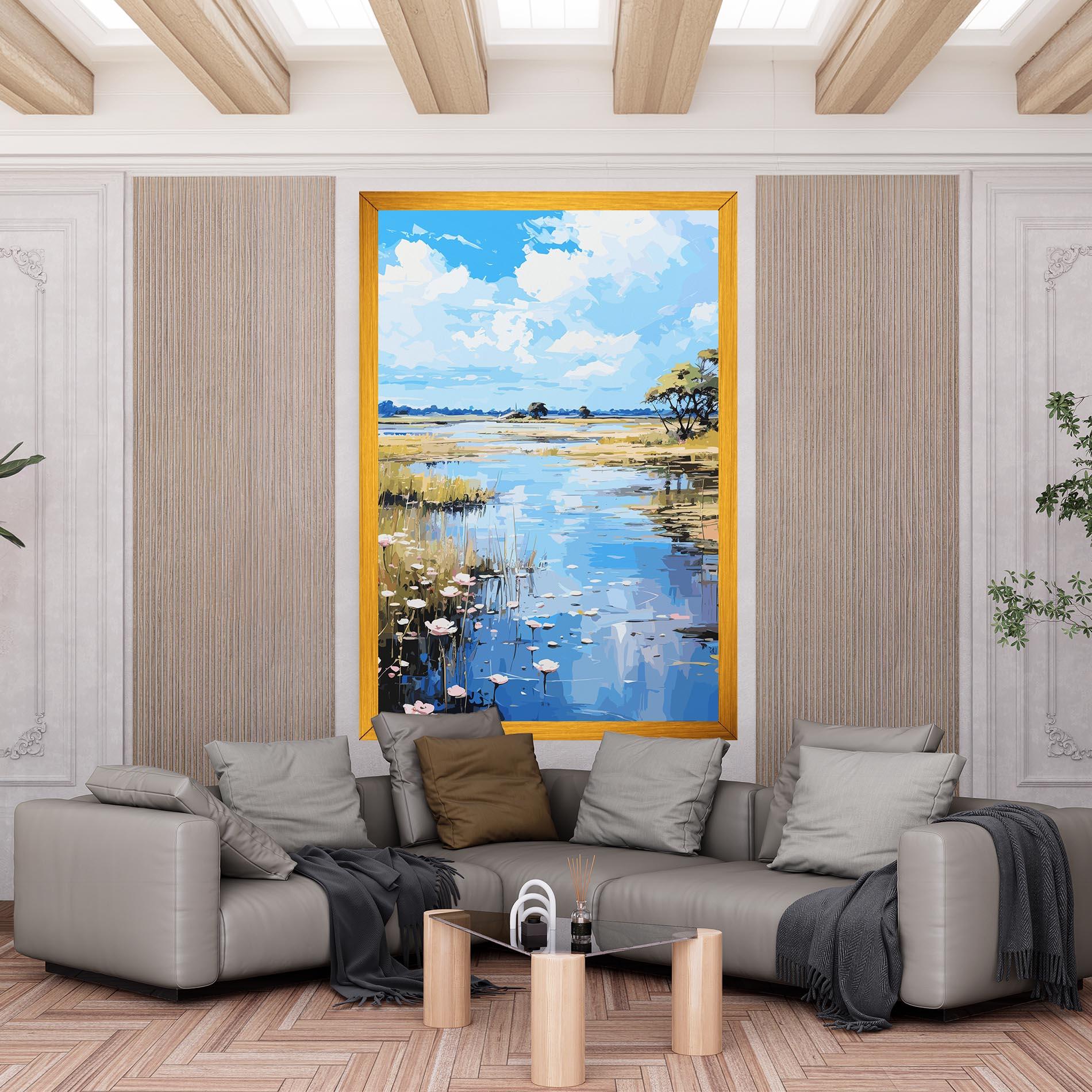 Tablou Canvas Riverside Flowers mockup 6