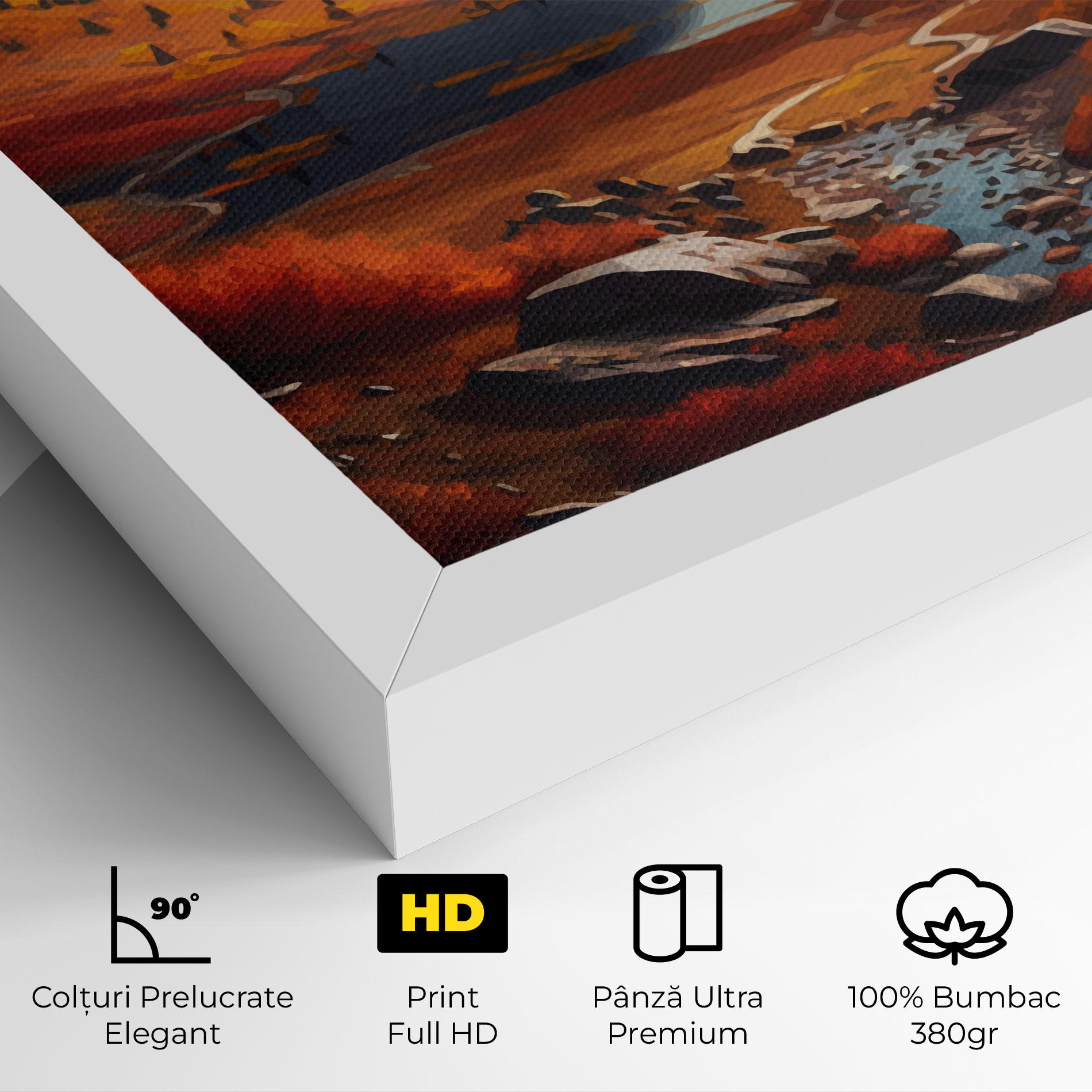 Tablou Canvas Autumn Field Lake mockup 4