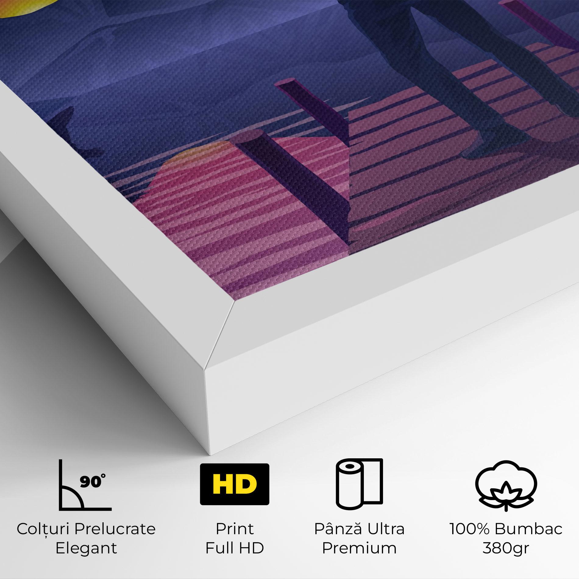 Tablou Canvas Lake Pink Night mockup 4