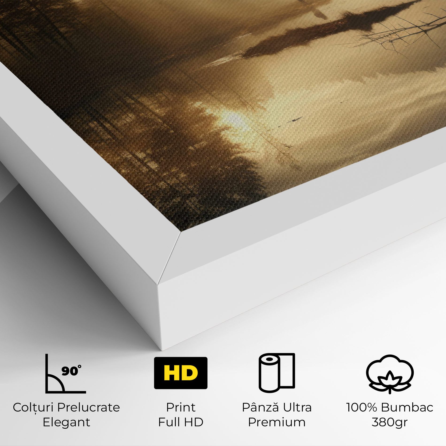 The Sun Is Rising Over A River In A Foggy Forest mockup 4