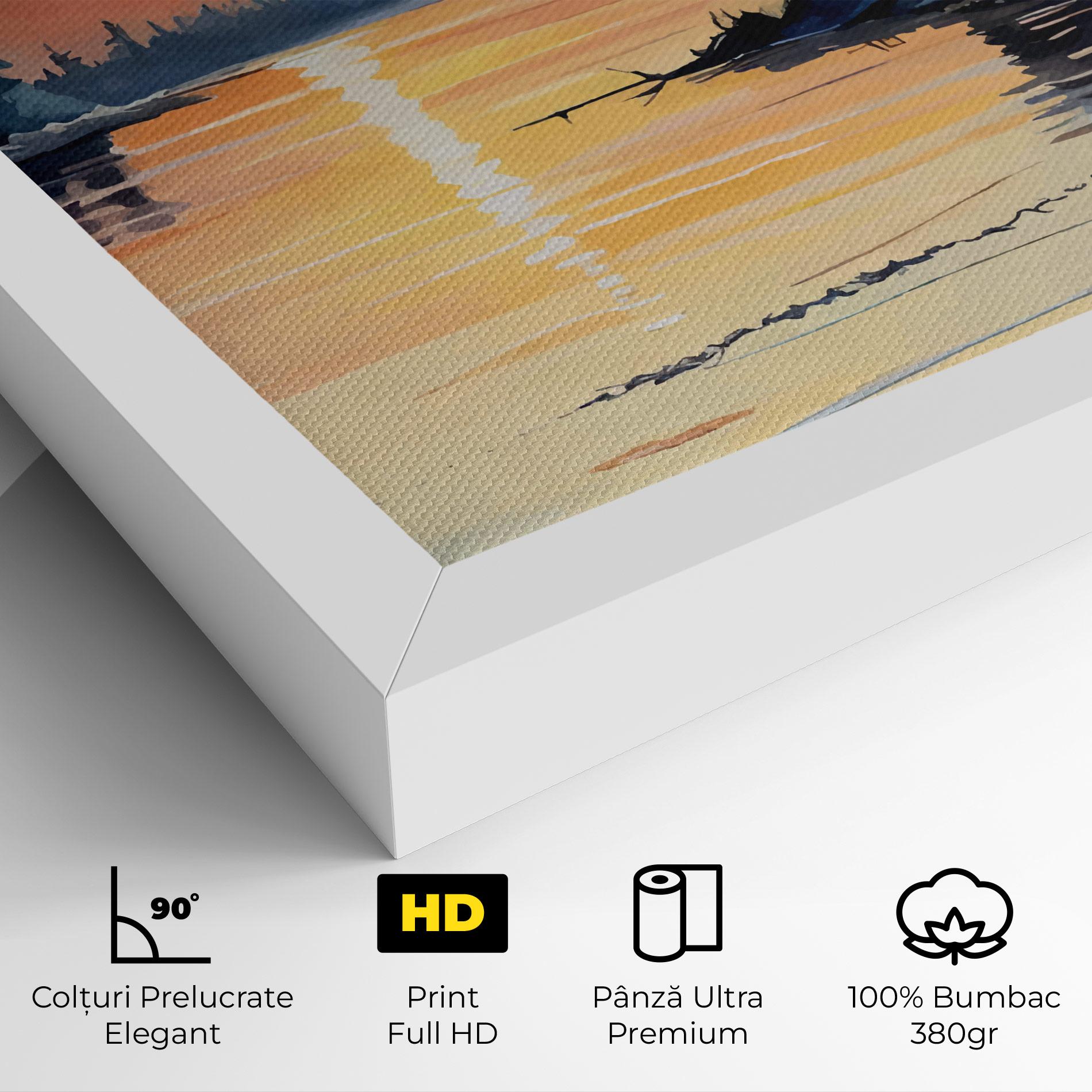 Tablou Canvas Tree Shadow Lake mockup 4