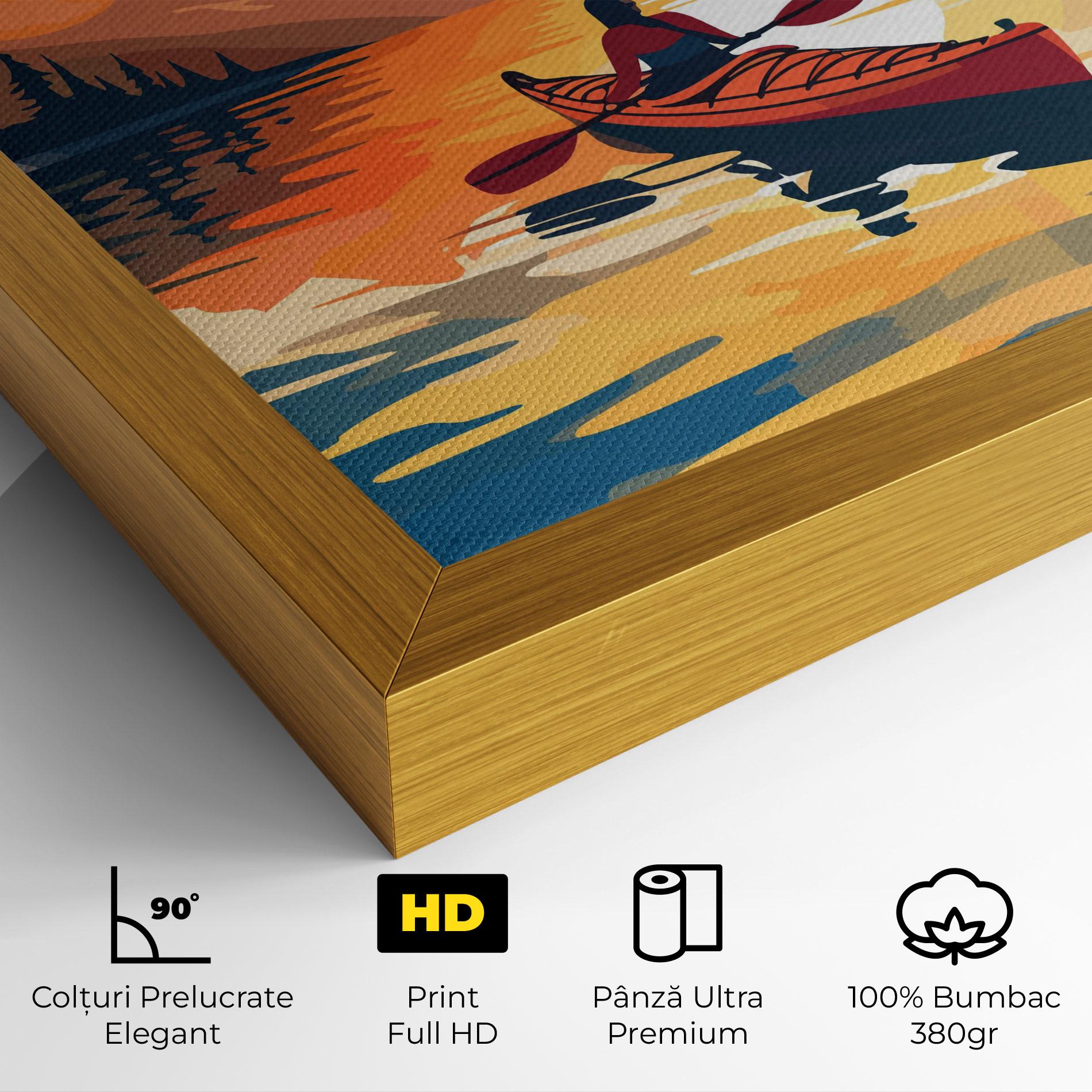 Tablou Canvas Boat Sunset Woman mockup 4
