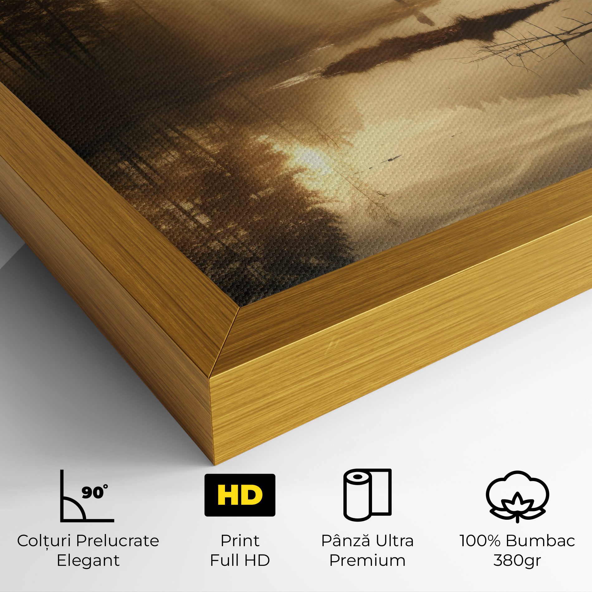 The Sun Is Rising Over A River In A Foggy Forest mockup 4