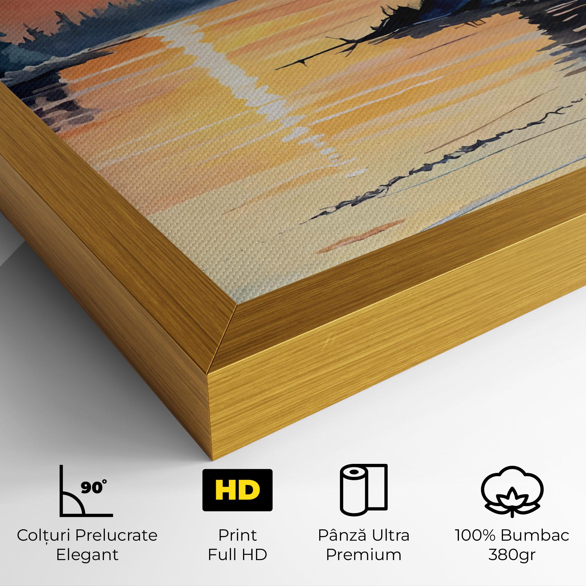 Tablou Canvas Tree Shadow Lake mockup 4