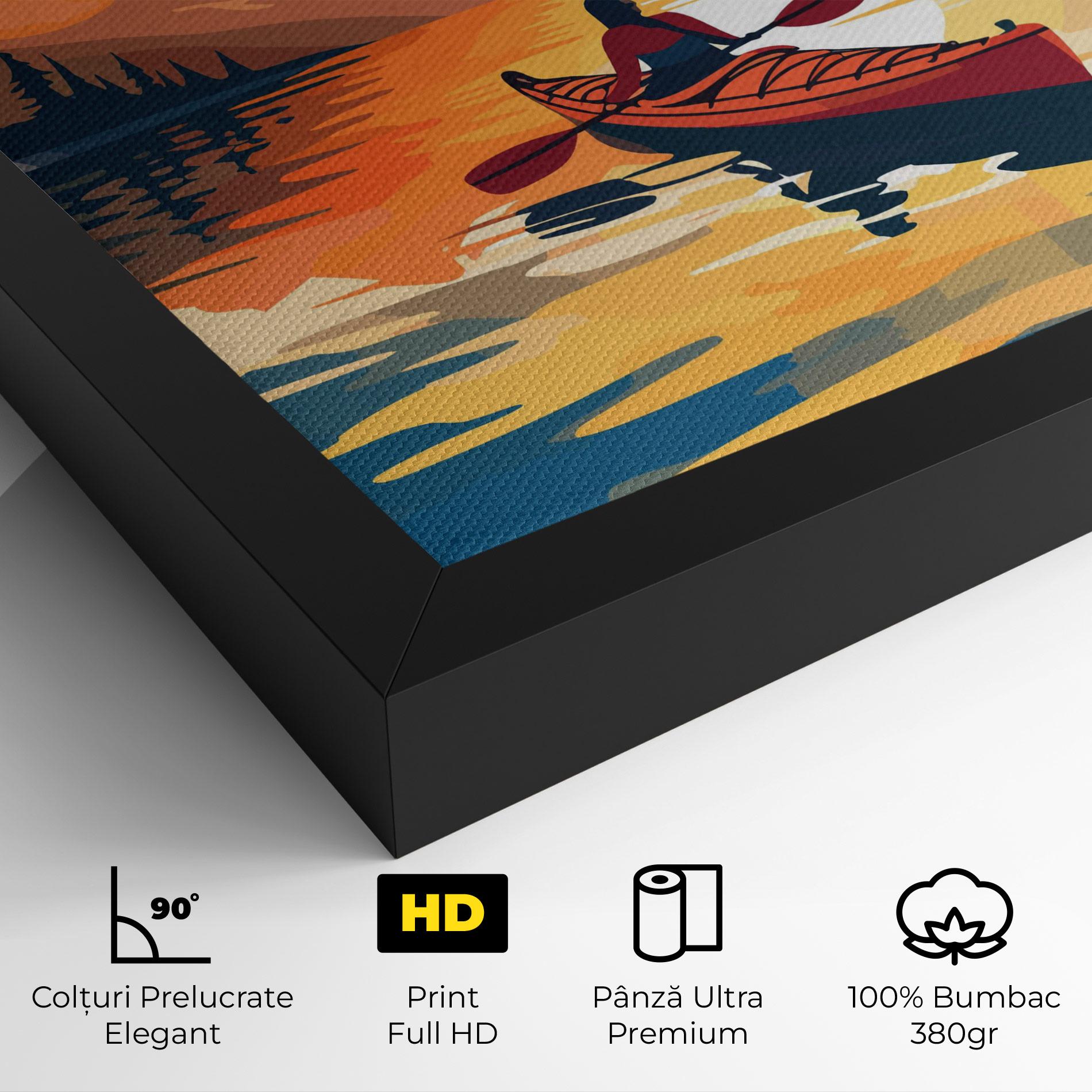 Tablou Canvas Boat Sunset Woman mockup 4