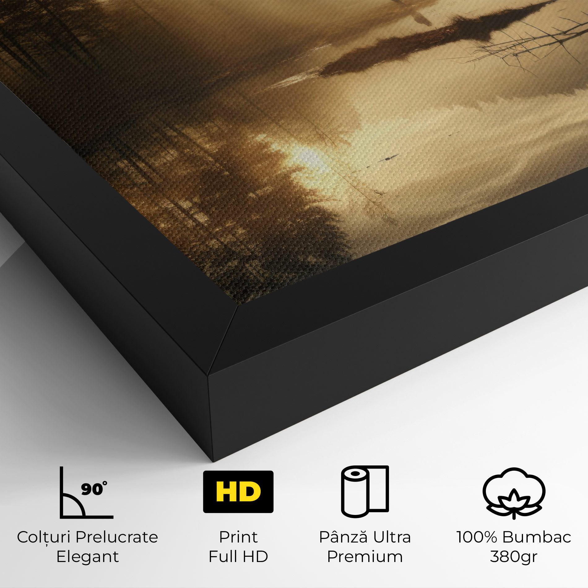 The Sun Is Rising Over A River In A Foggy Forest mockup 4