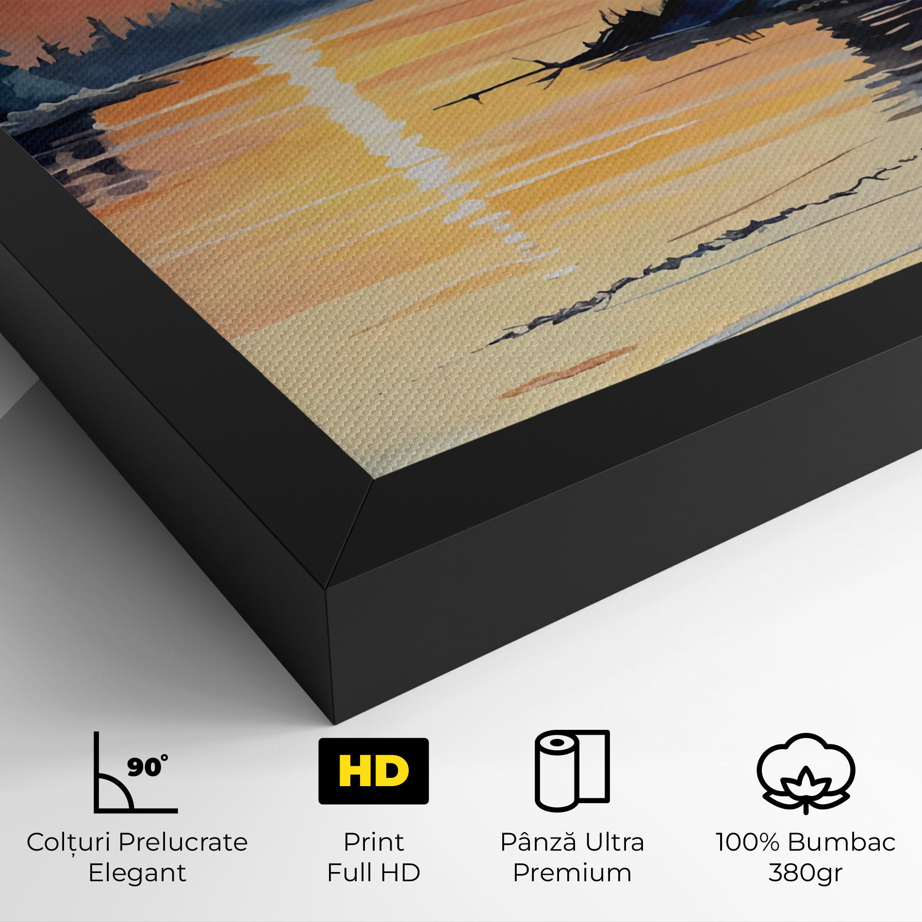 Tablou Canvas Tree Shadow Lake mockup 4