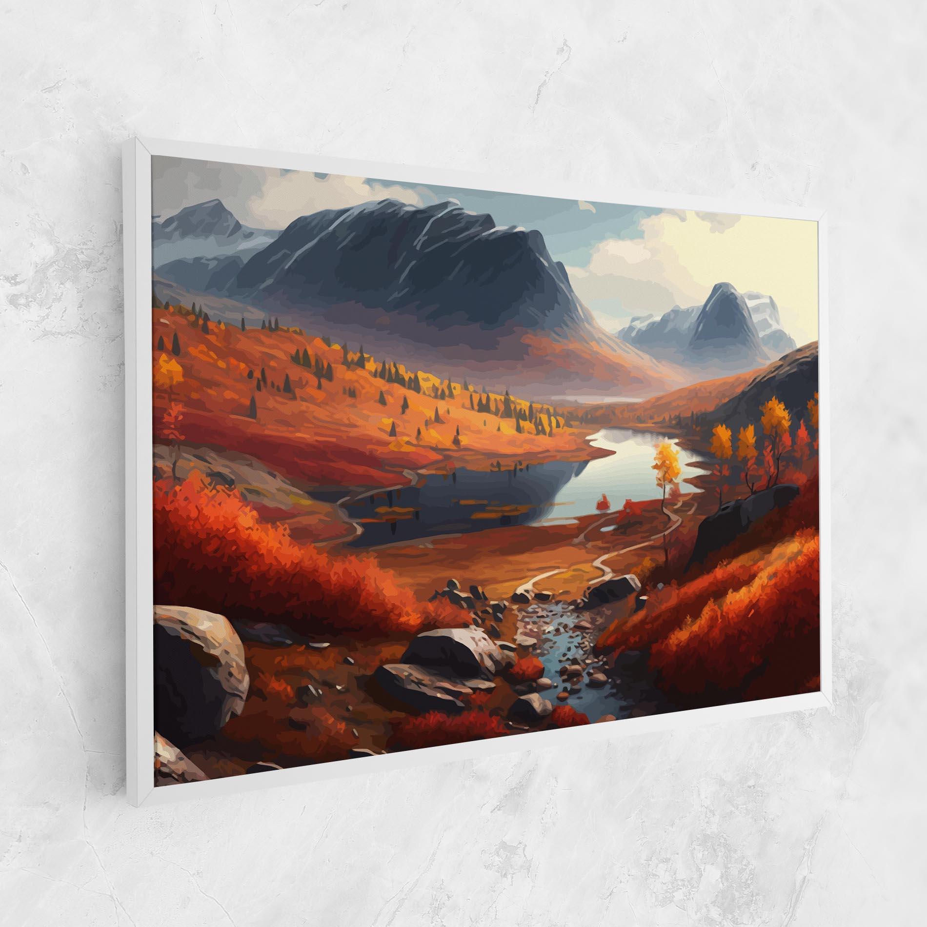 Tablou Canvas Autumn Field Lake mockup 1