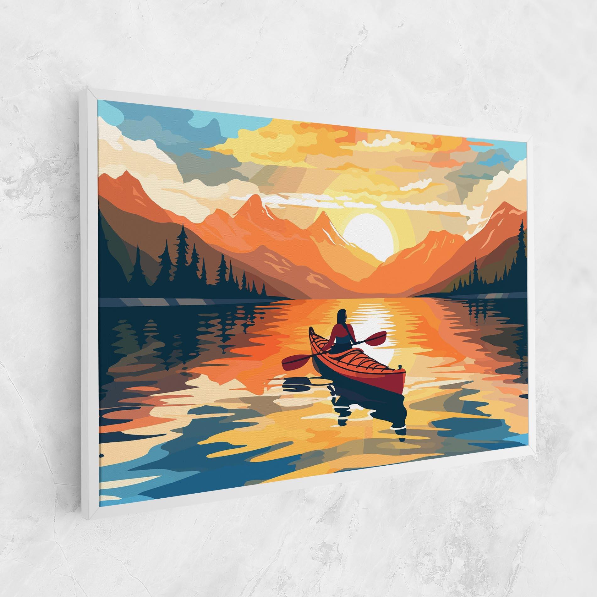 Tablou Canvas Boat Sunset Woman mockup 1