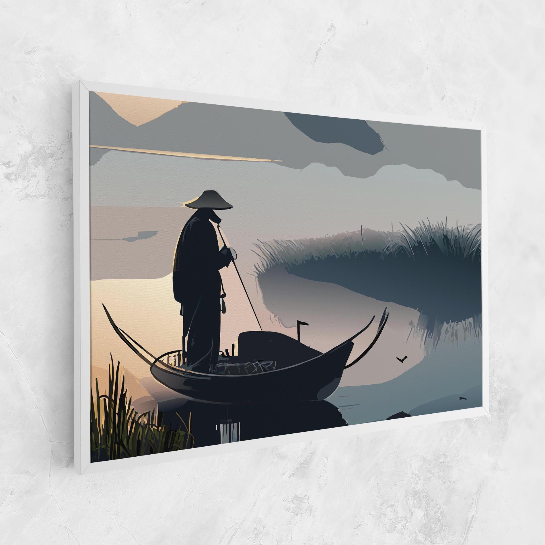 Tablou Canvas Japan Lake Man mockup 1