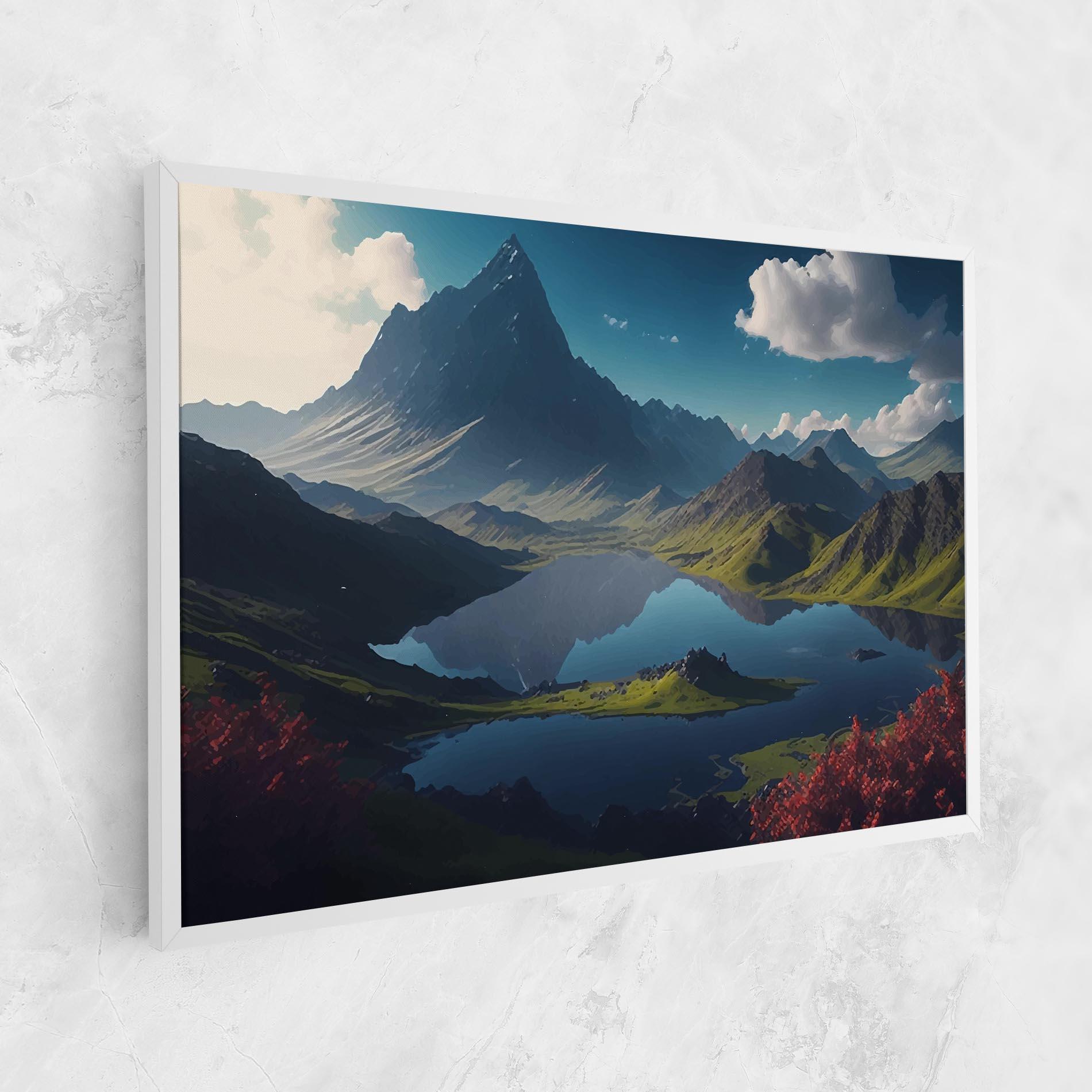 Tablou Canvas Red Flower Lake mockup 1