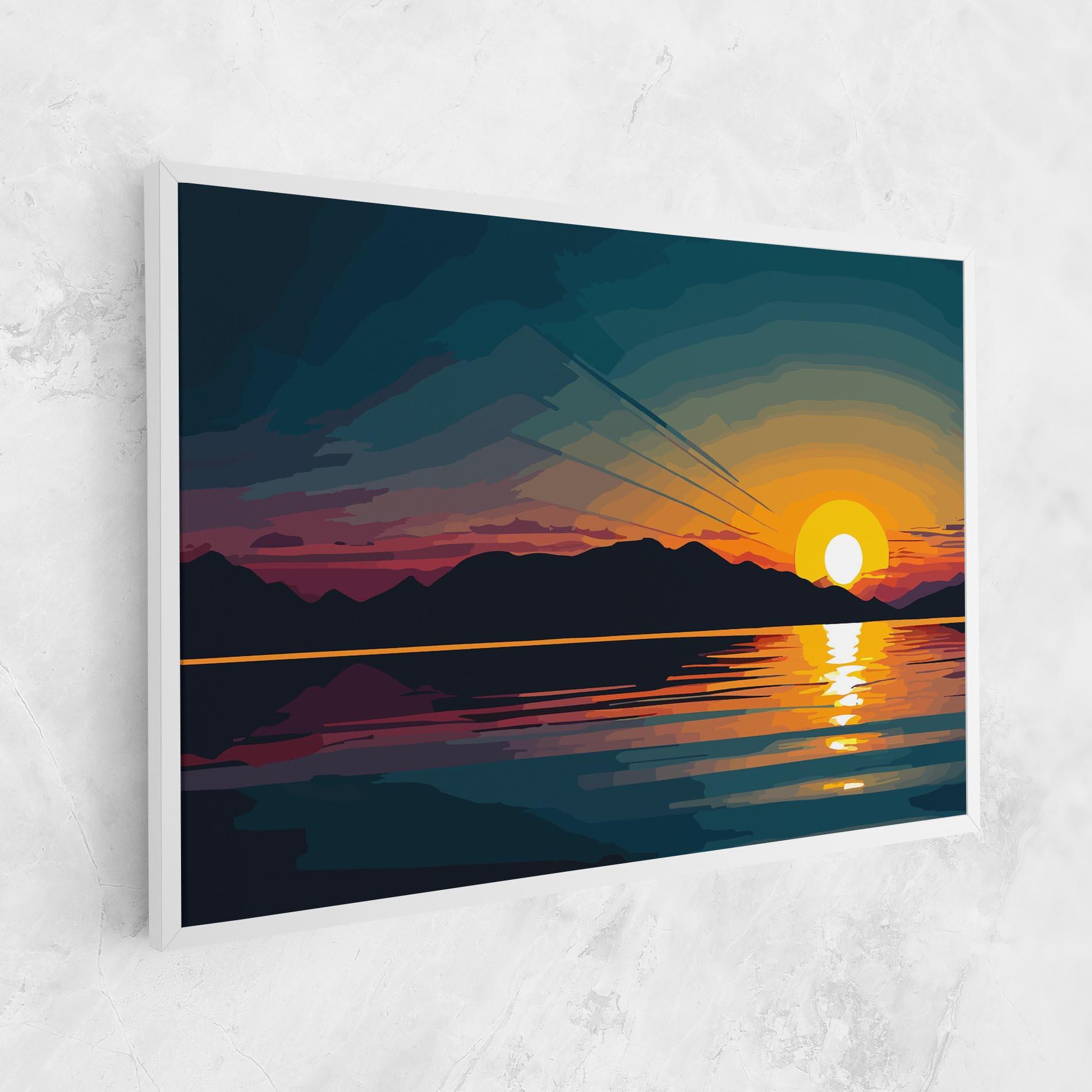 Tablou Canvas Sunset Art Lake mockup 1