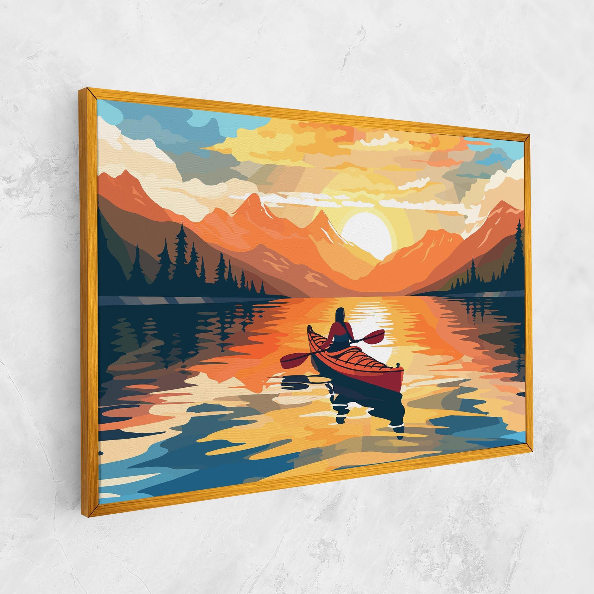 Tablou Canvas Boat Sunset Woman mockup 1