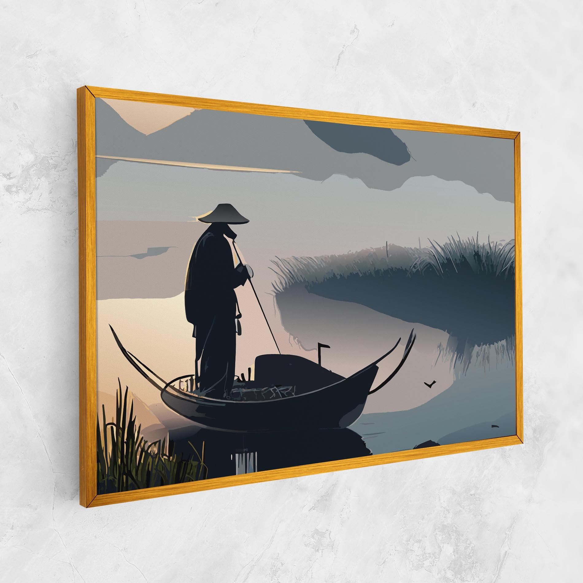 Tablou Canvas Japan Lake Man mockup 1