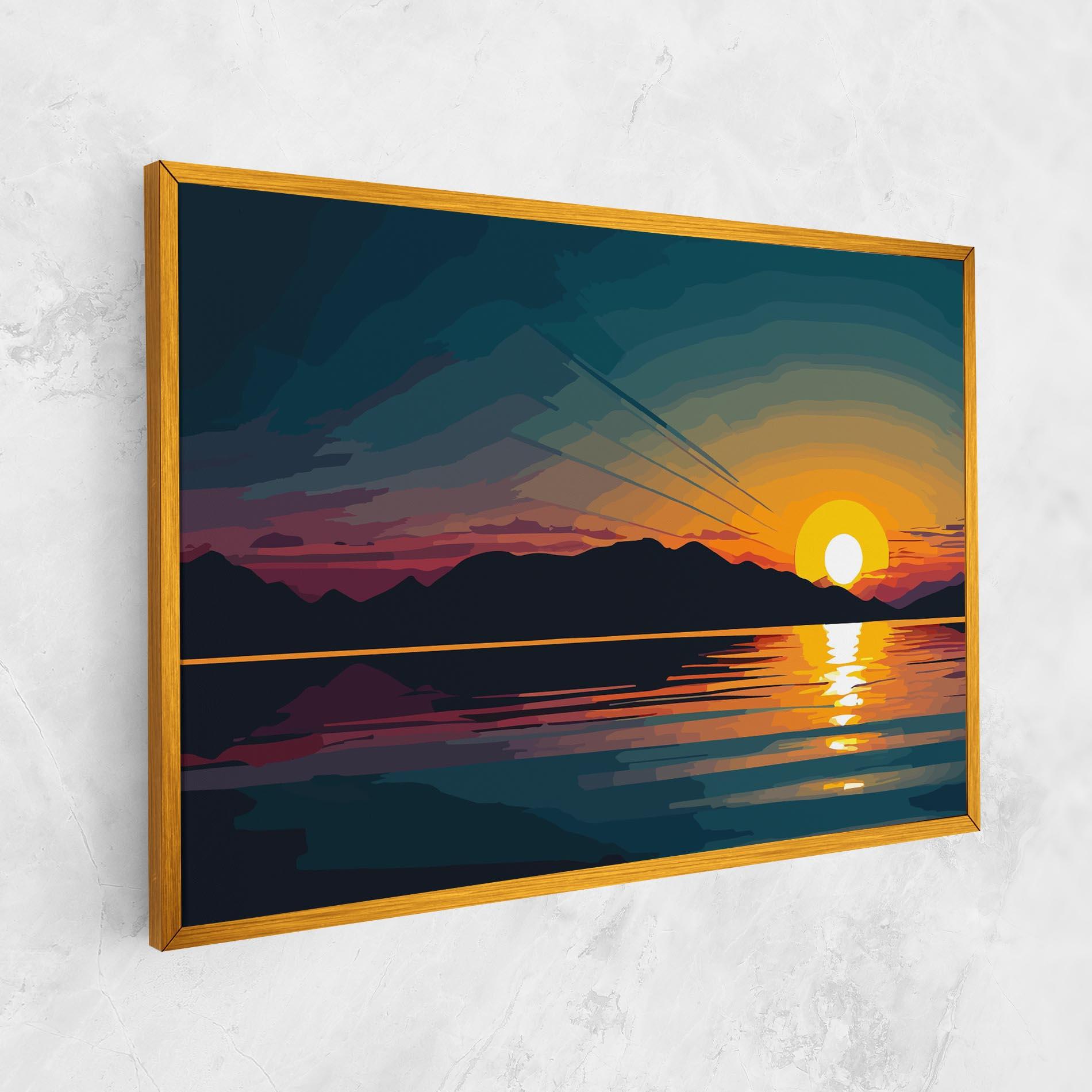 Tablou Canvas Sunset Art Lake mockup 1