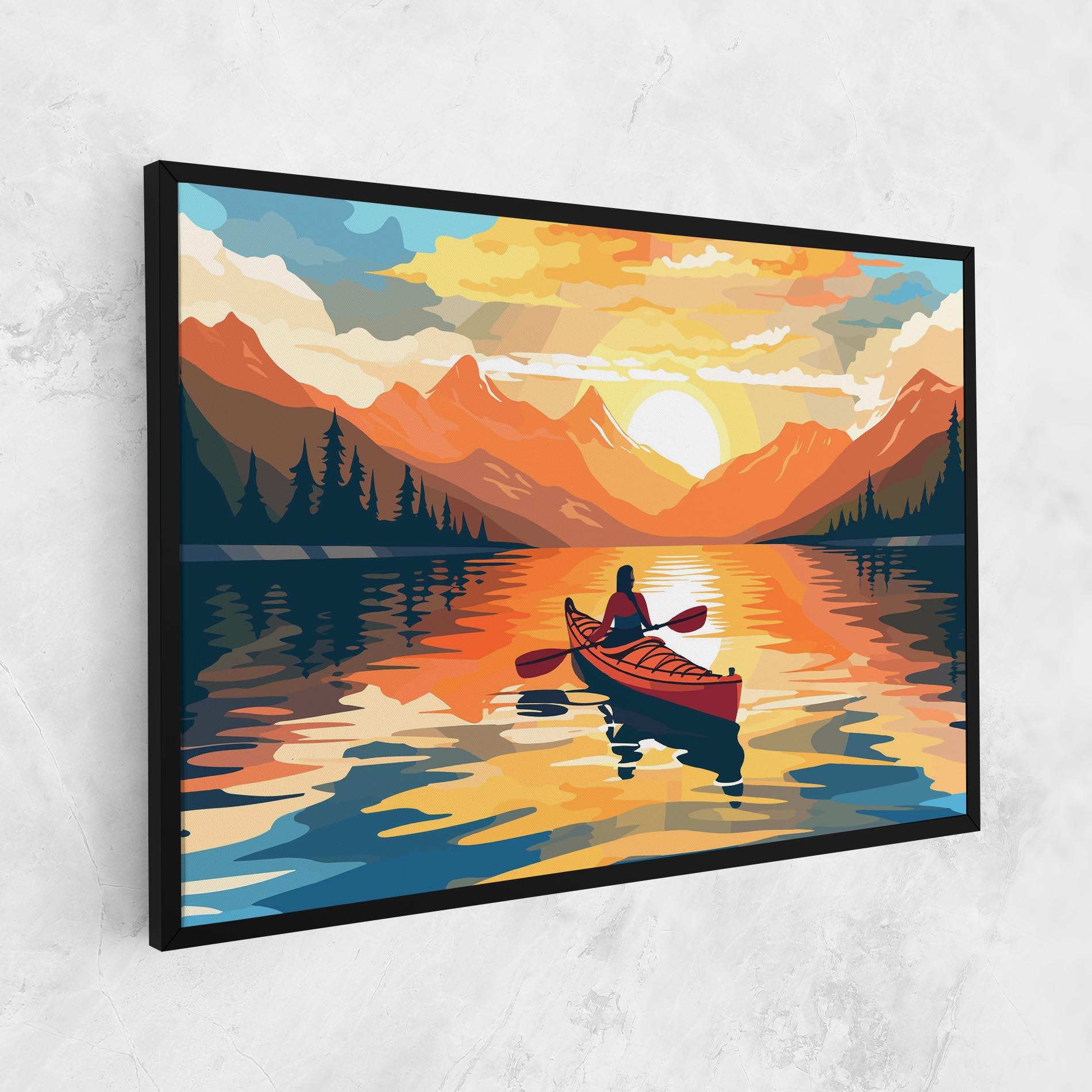 Tablou Canvas Boat Sunset Woman mockup 1