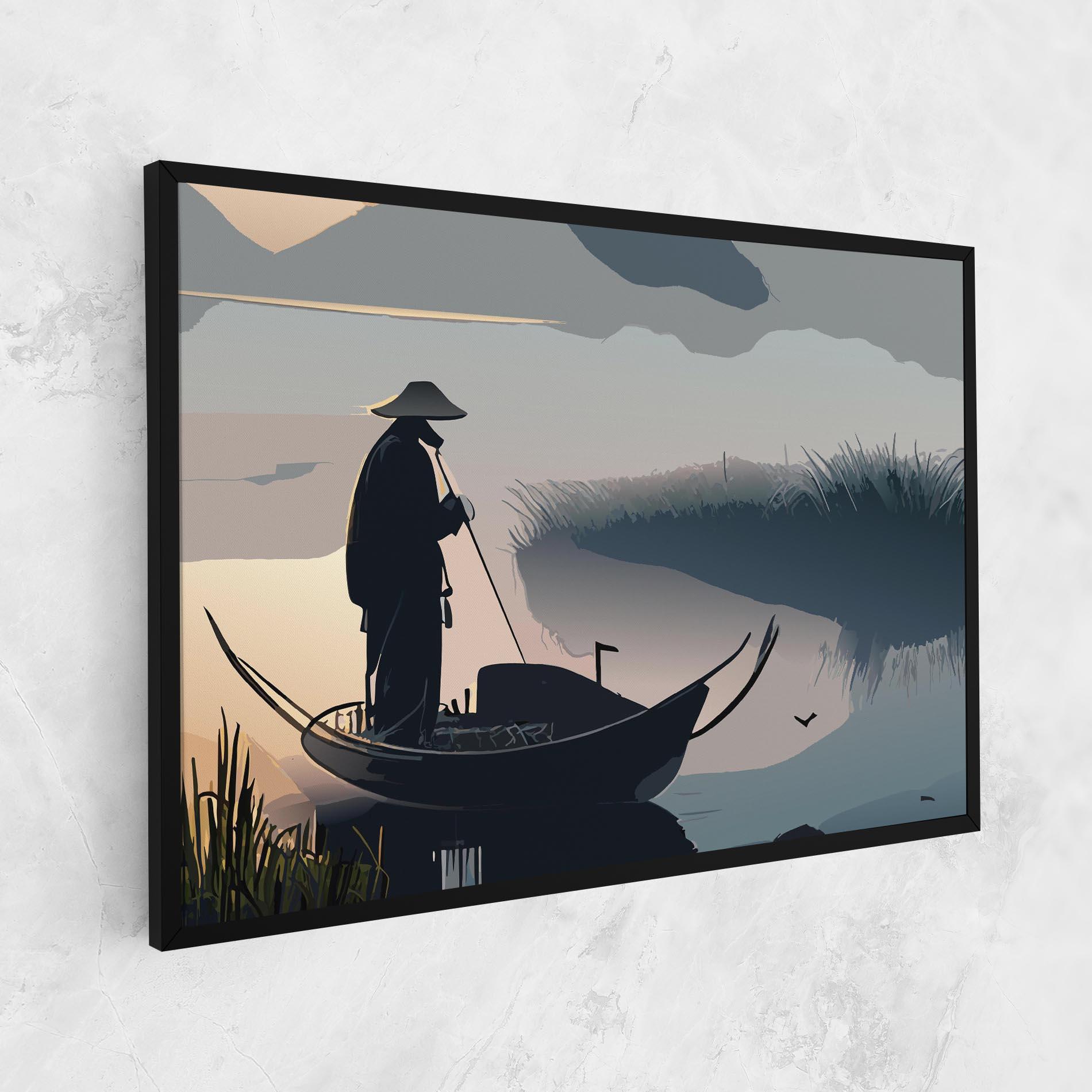 Tablou Canvas Japan Lake Man mockup 1
