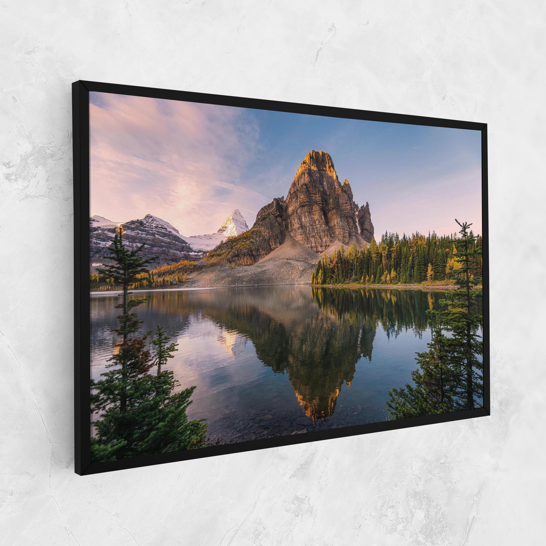 Tablou Canvas Mountain Sunrise Lake mockup 1