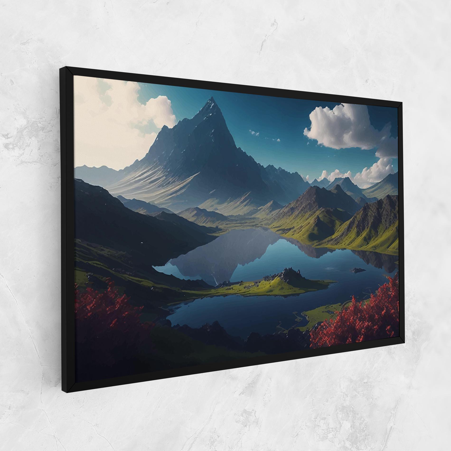 Tablou Canvas Red Flower Lake mockup 1