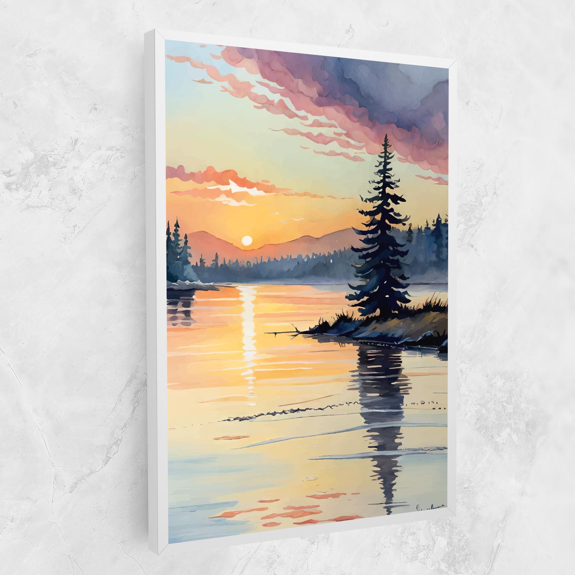 Tablou Canvas Tree Shadow Lake mockup 1